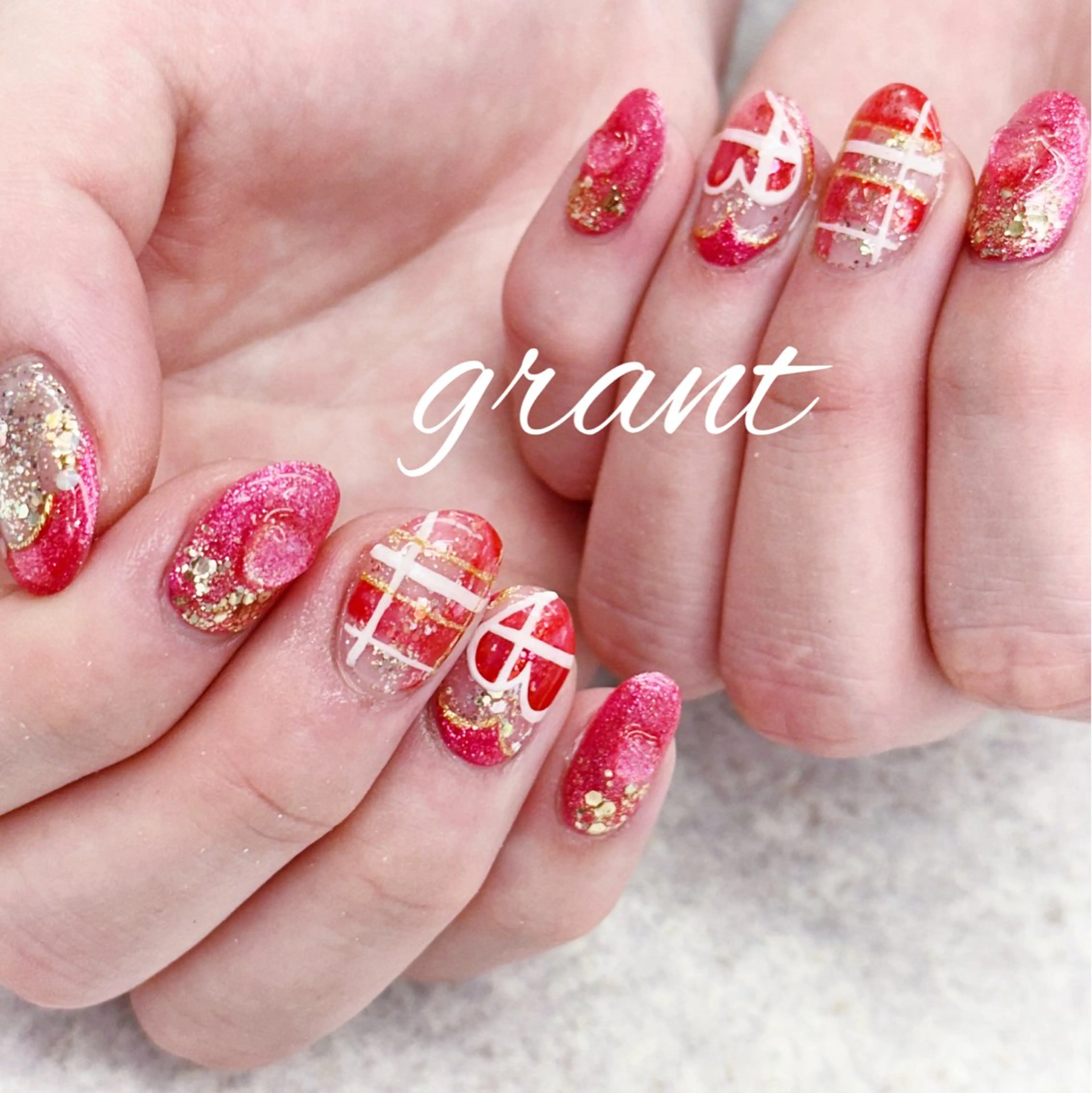 ネイル ハート ハンドネイル nail salon grant所属・nailsalon grantのネイルデザイン
