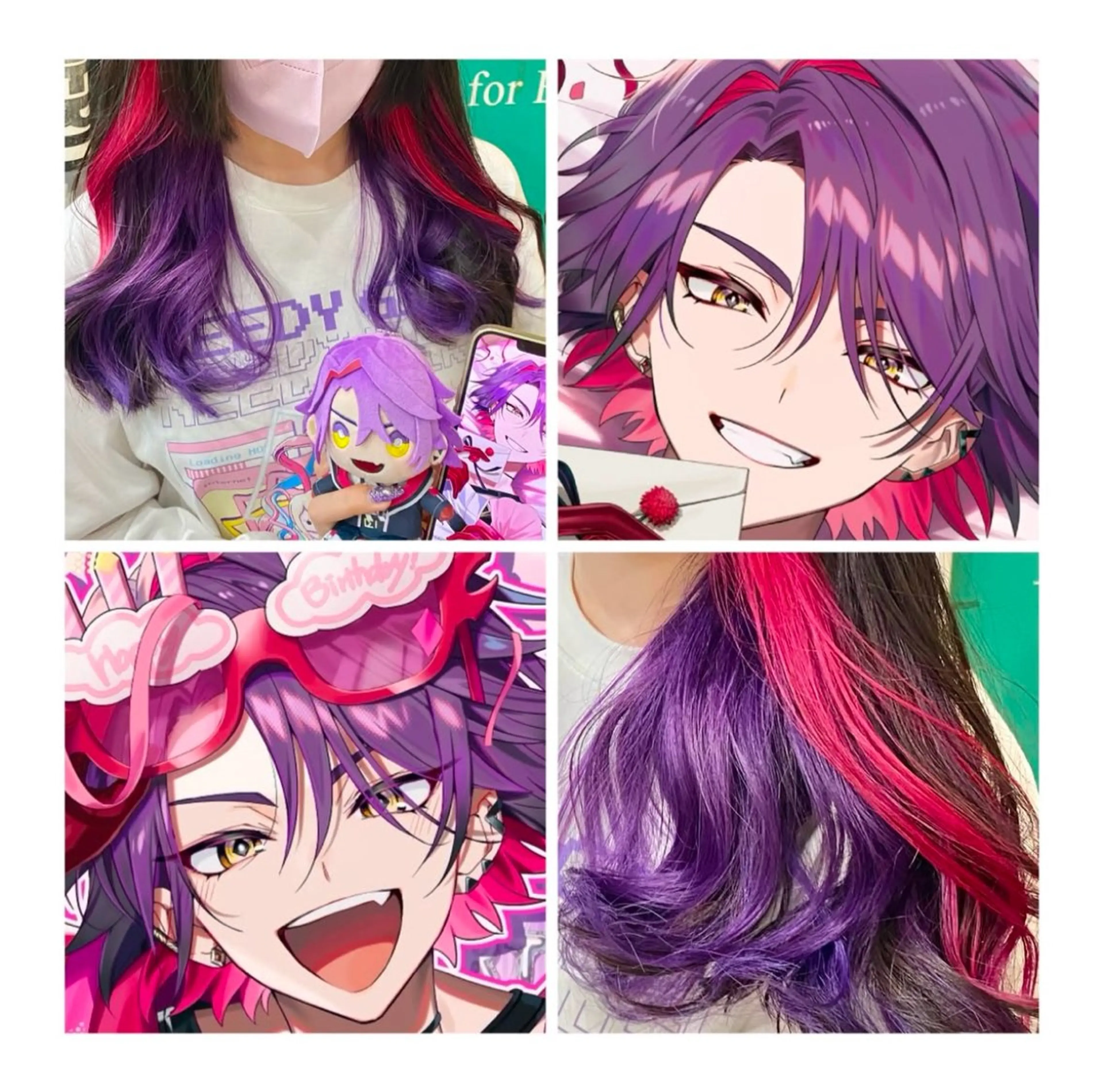 セミロング パープルカラー ヘアカラー GARU-ガル-所属・TSUNO🦖 派手髪/オタク美容師のヘアスタイル