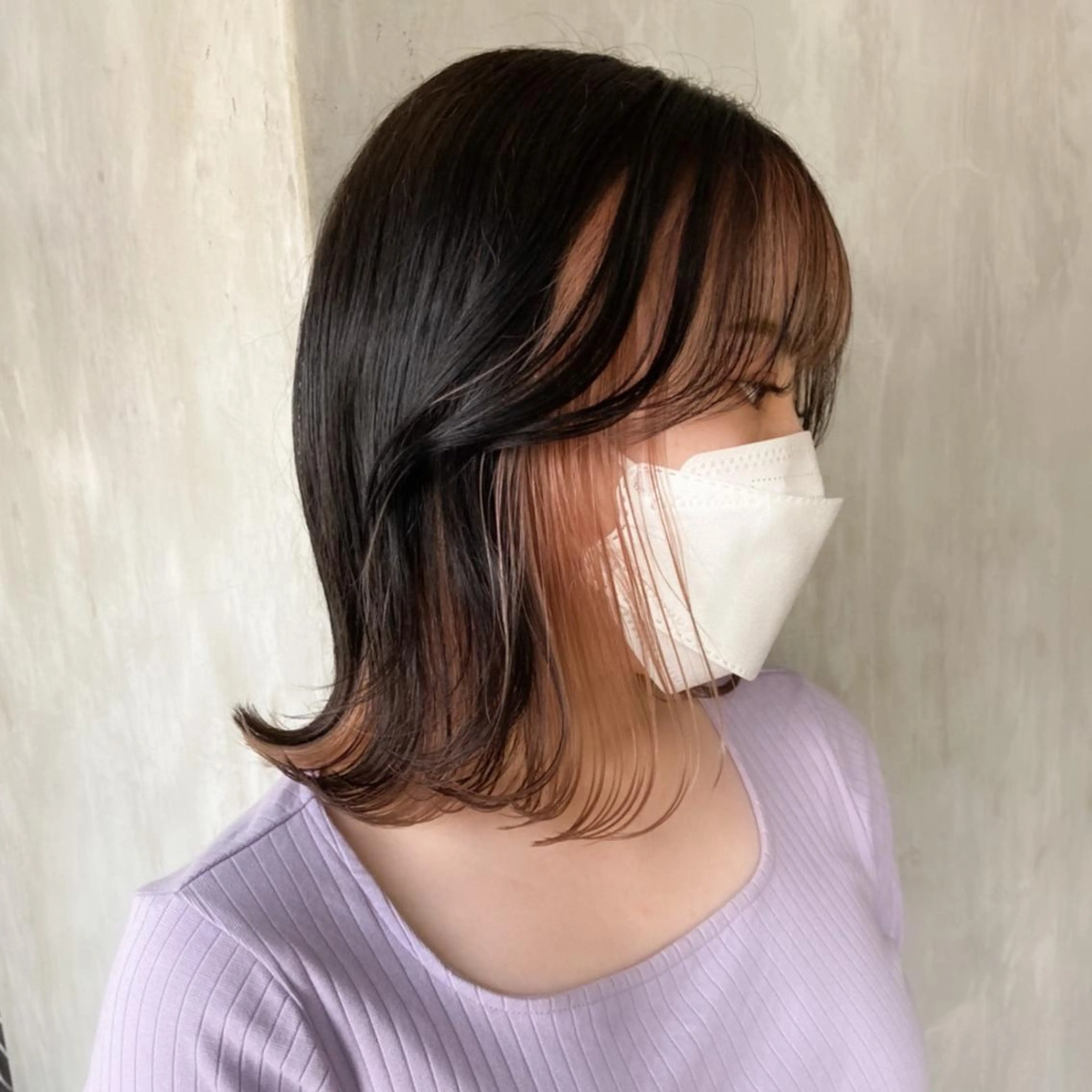 ミディアム カラー ブリーチ インナーカラー ピンクカラー 韓国風ヘア ヘアカラー トリートメント Life salon SAKURAのヘアスタイル