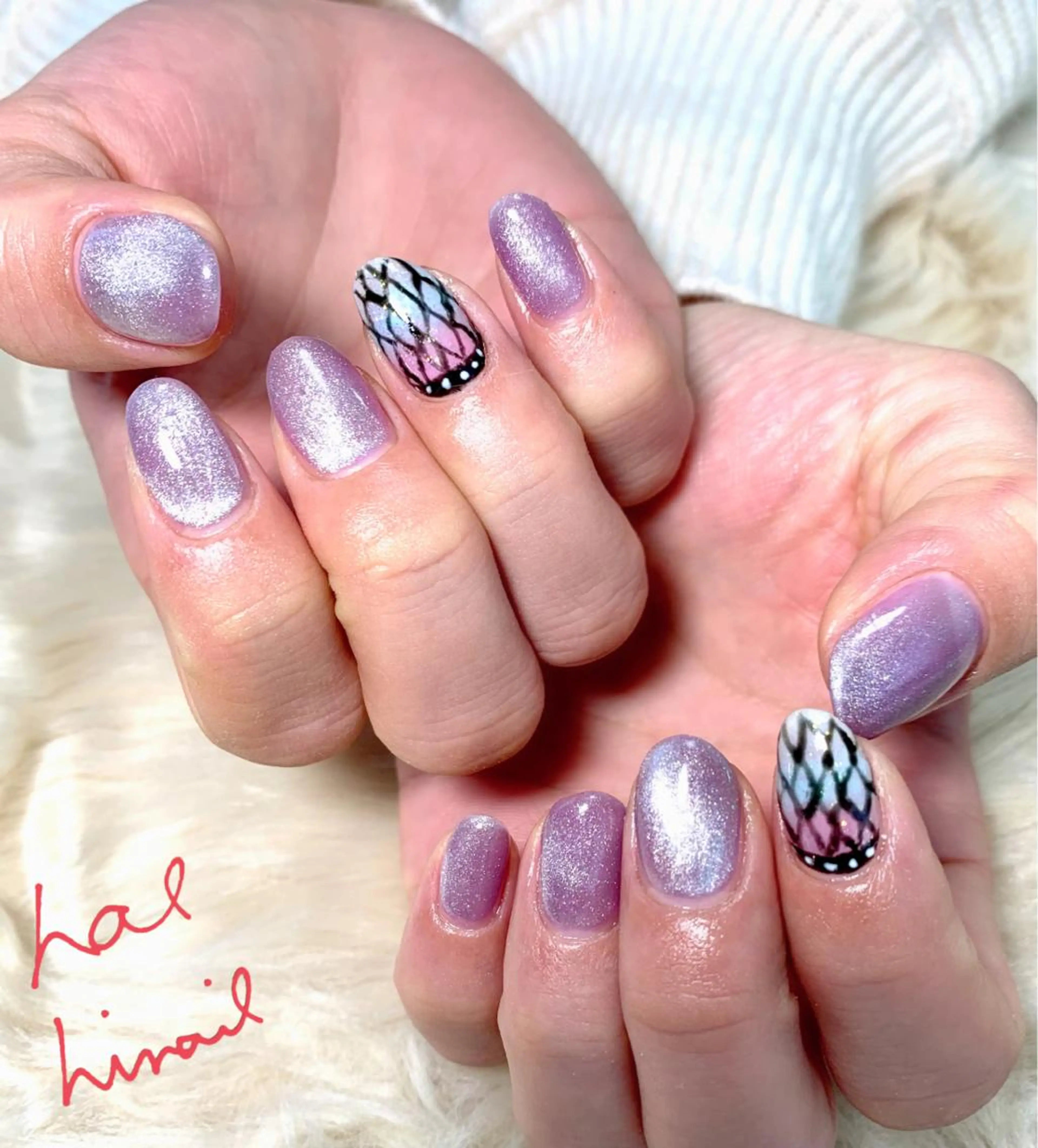 ネイル マグネットネイル はるひな ねいるのネイルデザイン