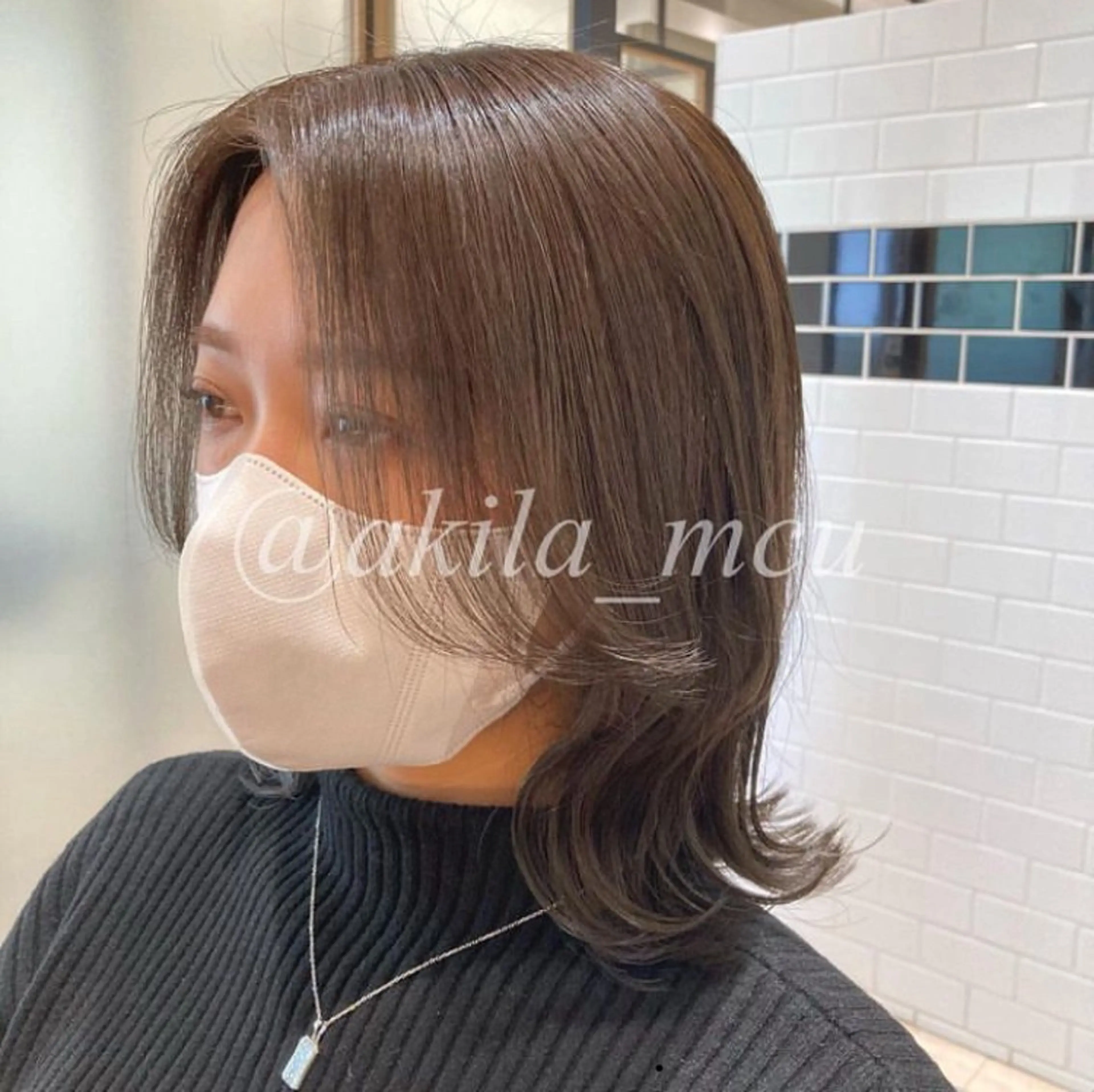 ミディアム カラー ヘアアレンジ 透明感カラー くびれヘア 髪質改善 韓国風ヘア トリートメント エグチ アキラのヘアスタイル