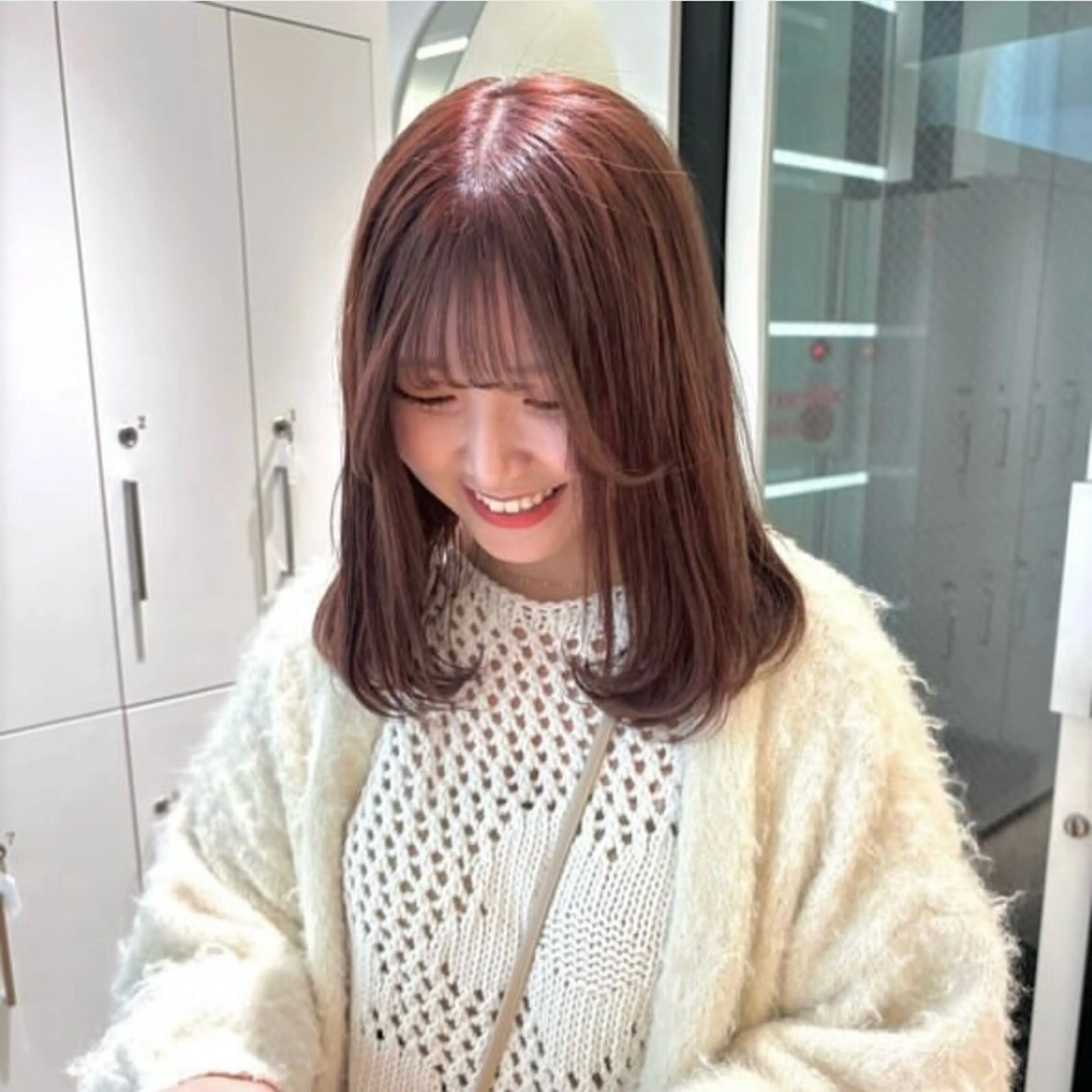 ミディアム カラー ブリーチ ダブルカラー ピンクカラー ParveMix いしいまお🌼のヘアスタイル