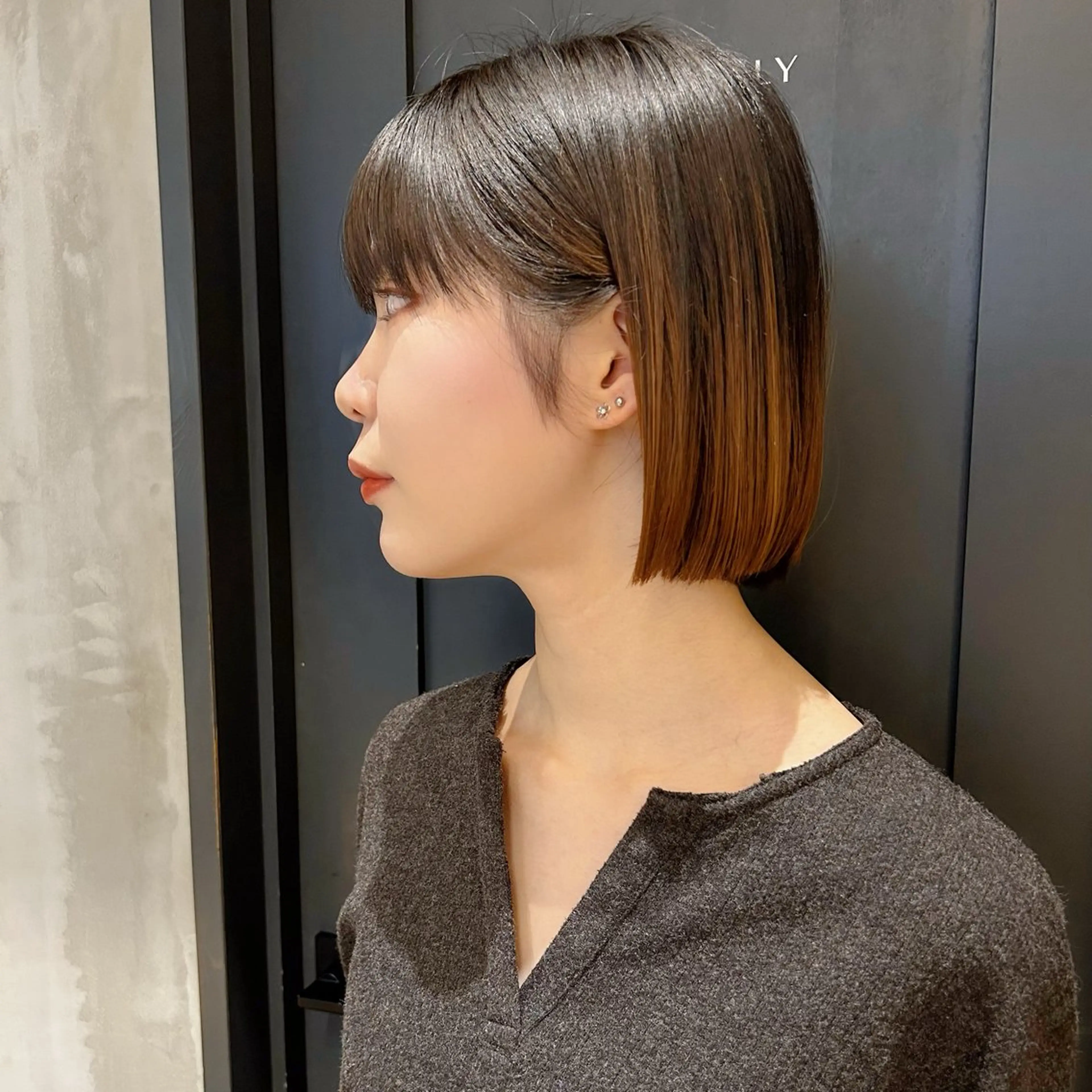 ショート カラー 似合わせレイヤー・ボ ブ タナカ レイヤのヘアスタイル