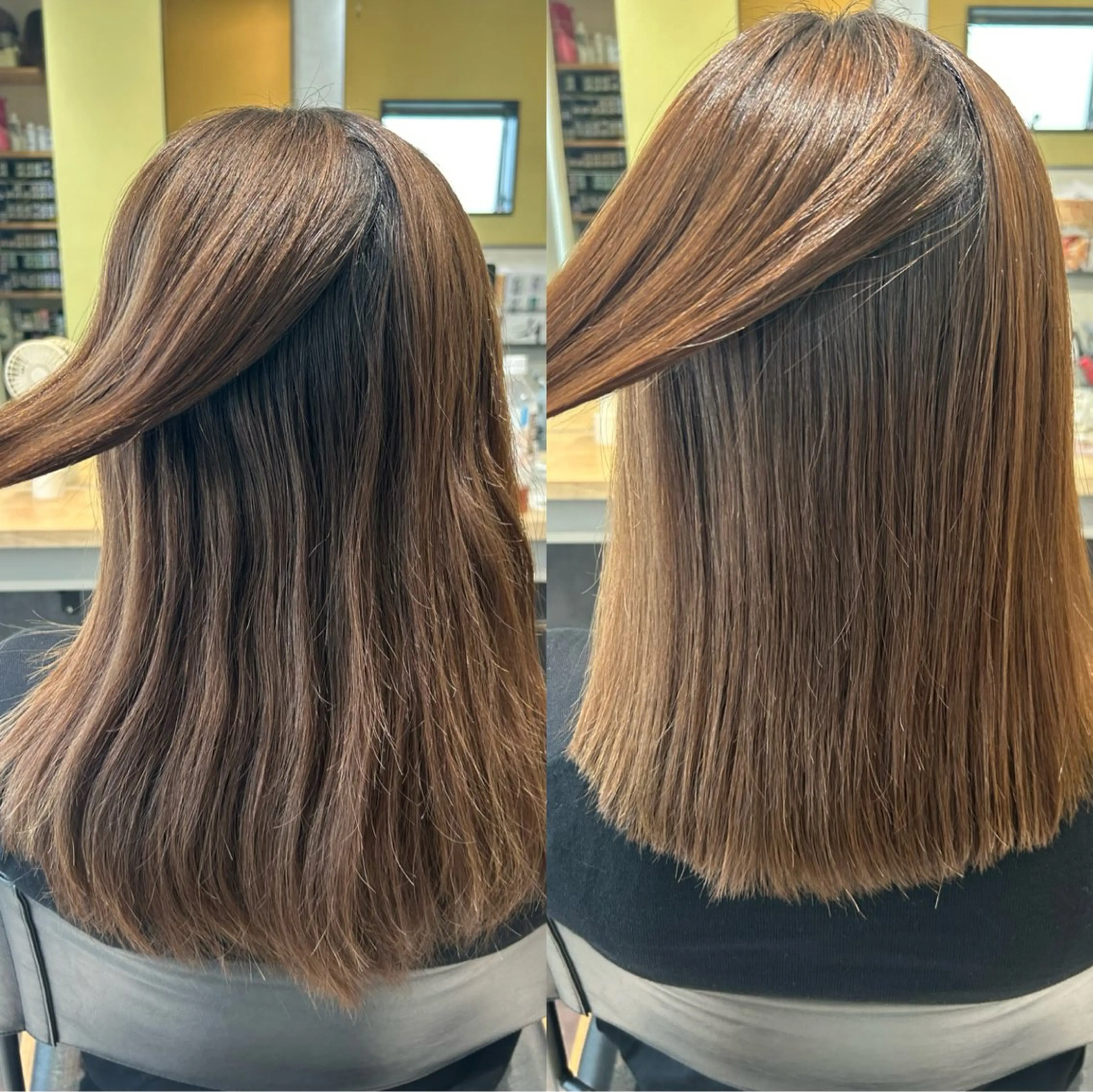 セミロング パーマ ストレートパーマ カット 縮毛矯正 トリートメント hub hair レイヤー/透明感のヘアスタイル