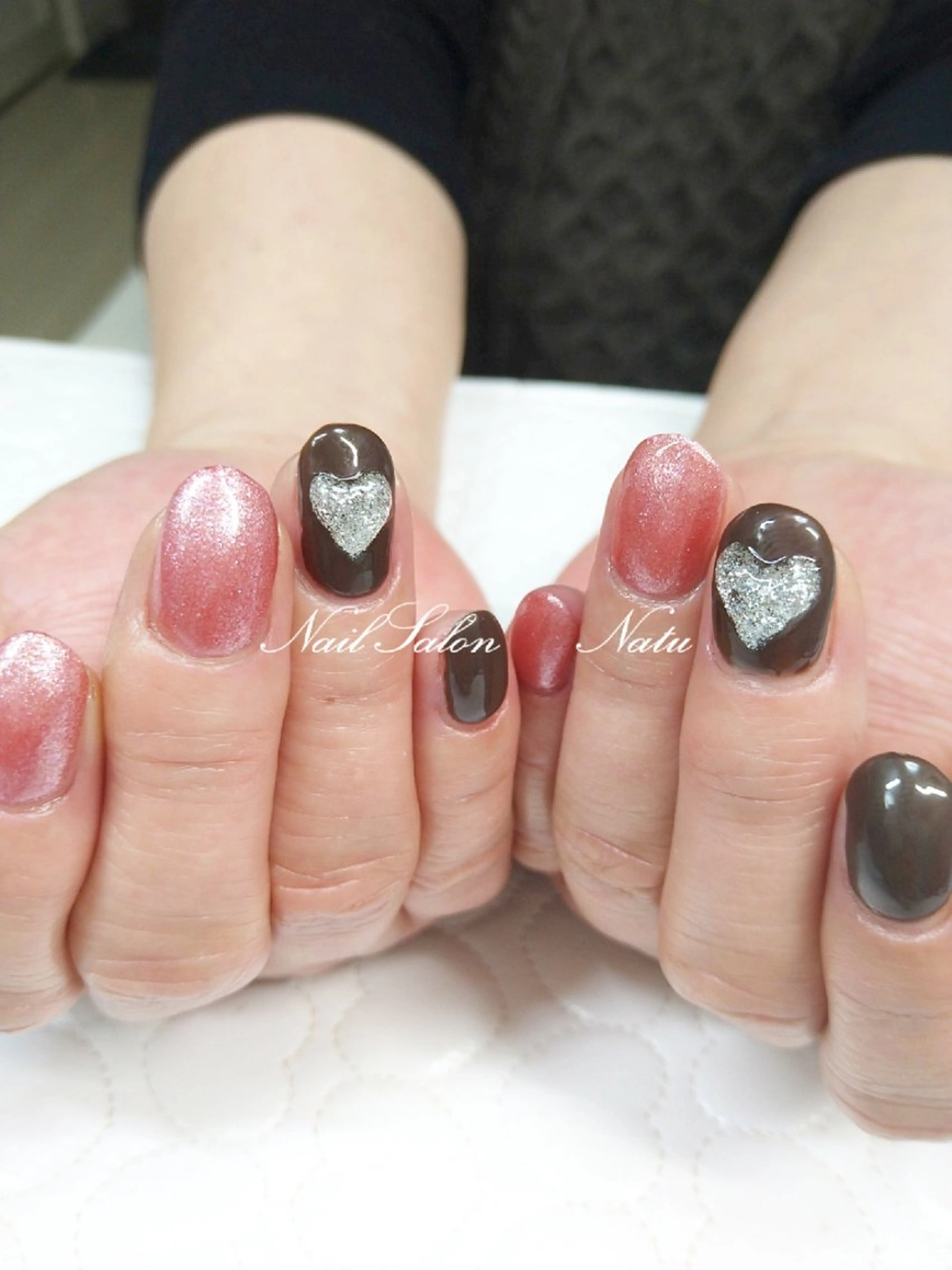 ネイル ハート ぷっくりネイル nailsalon　 Natuのネイルデザイン