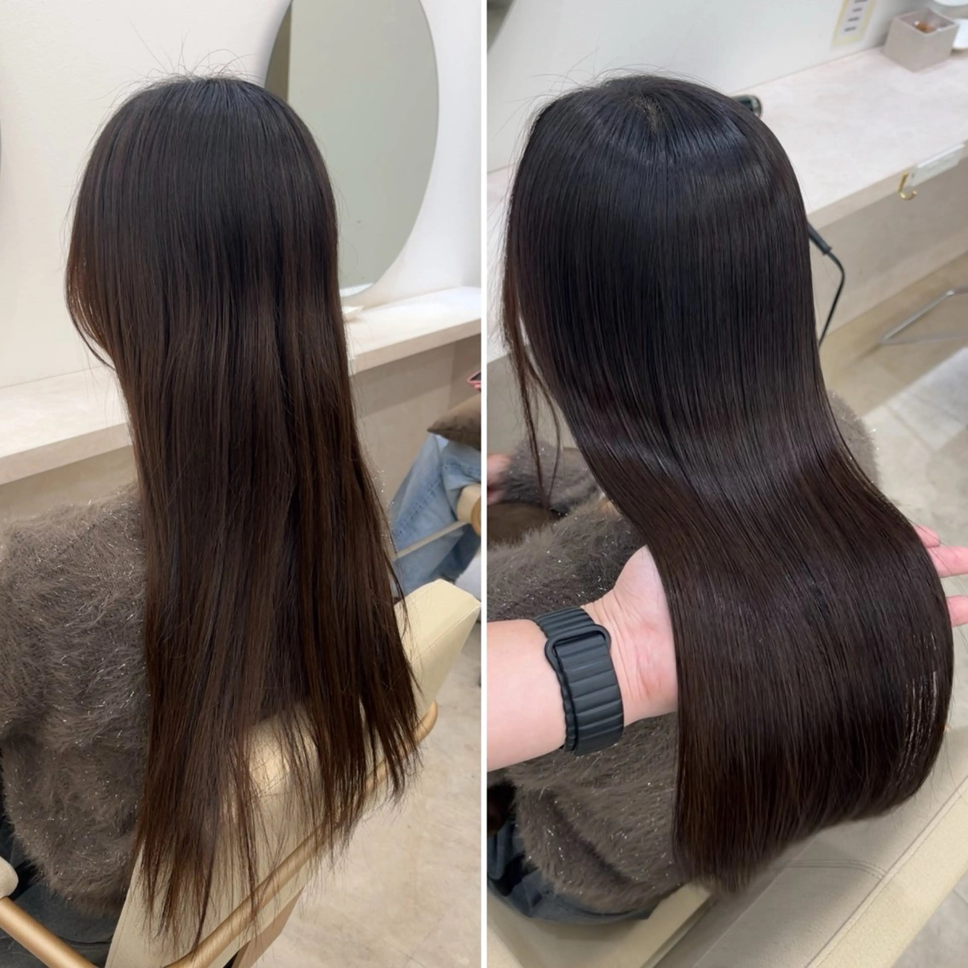 ロング カット ヘアカラー 縮毛矯正 トリートメント 髪質改善/縮毛矯正 梅田茶屋町/西尾祐作のヘアスタイル