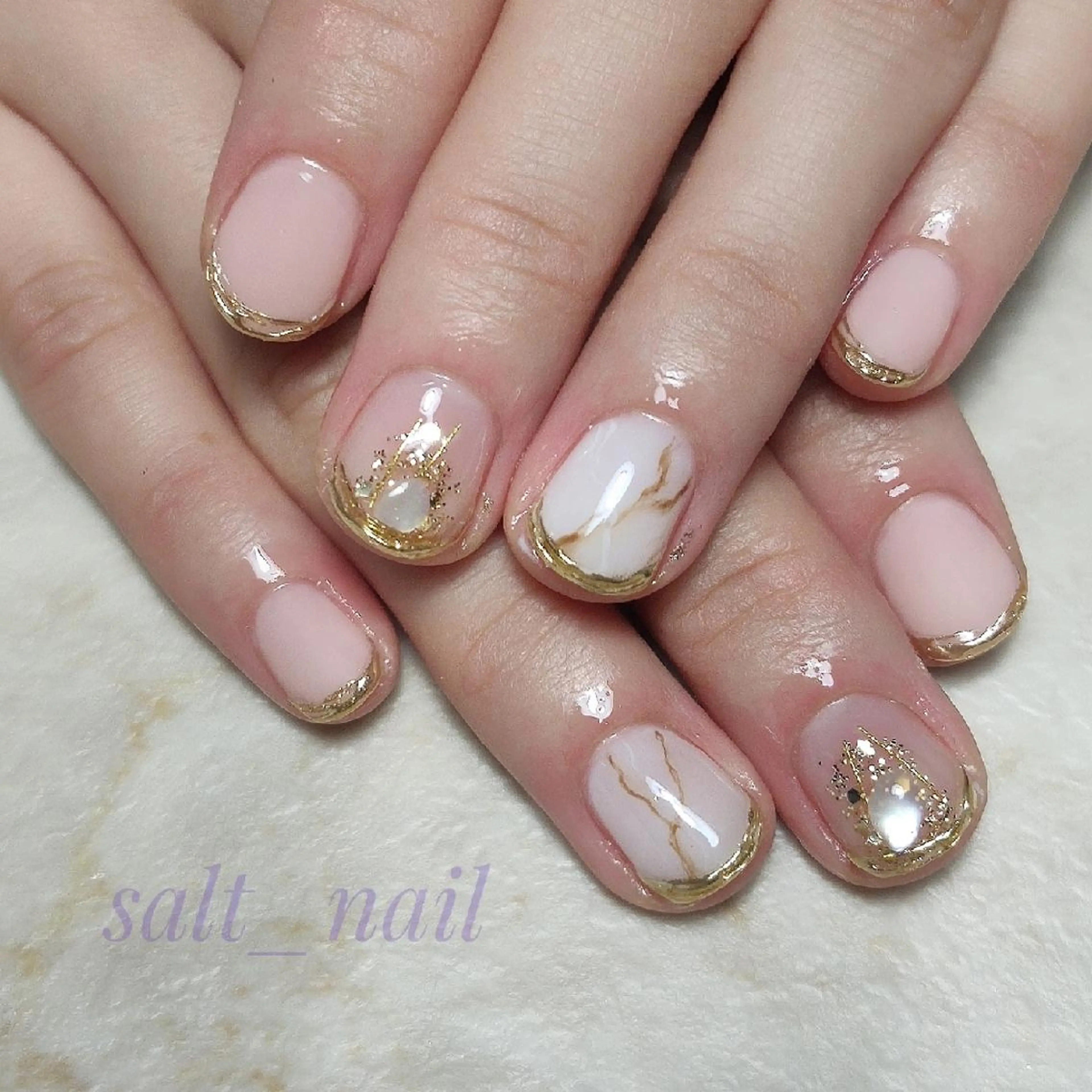 ネイル フレンチネイル ミラーネイル ニュアンスネイル ハンドネイル 個人サロン saltnailのネイルデザイン