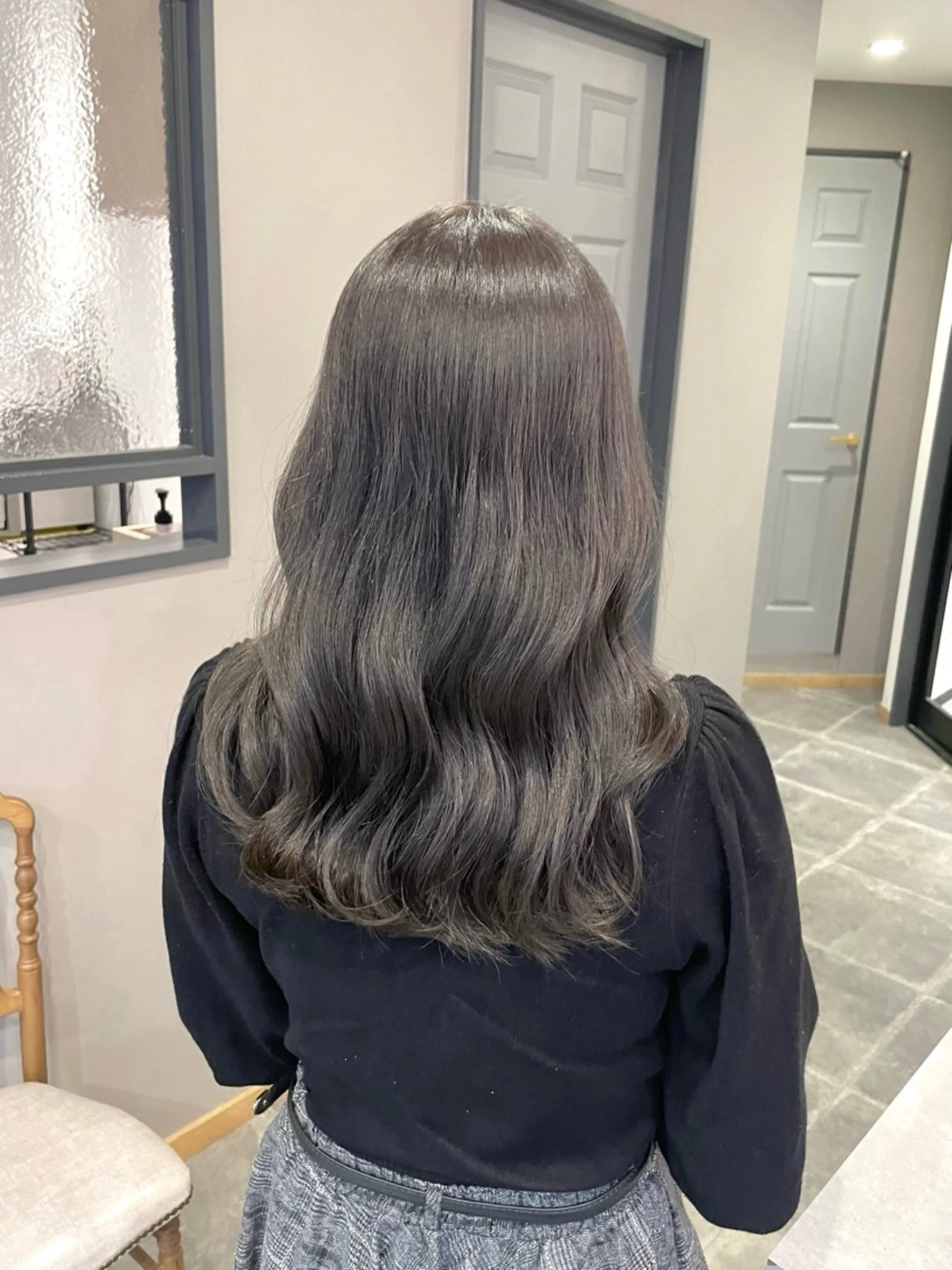 ロング カラー カット ヘアカラー トリートメント 西村 れいのヘアスタイル