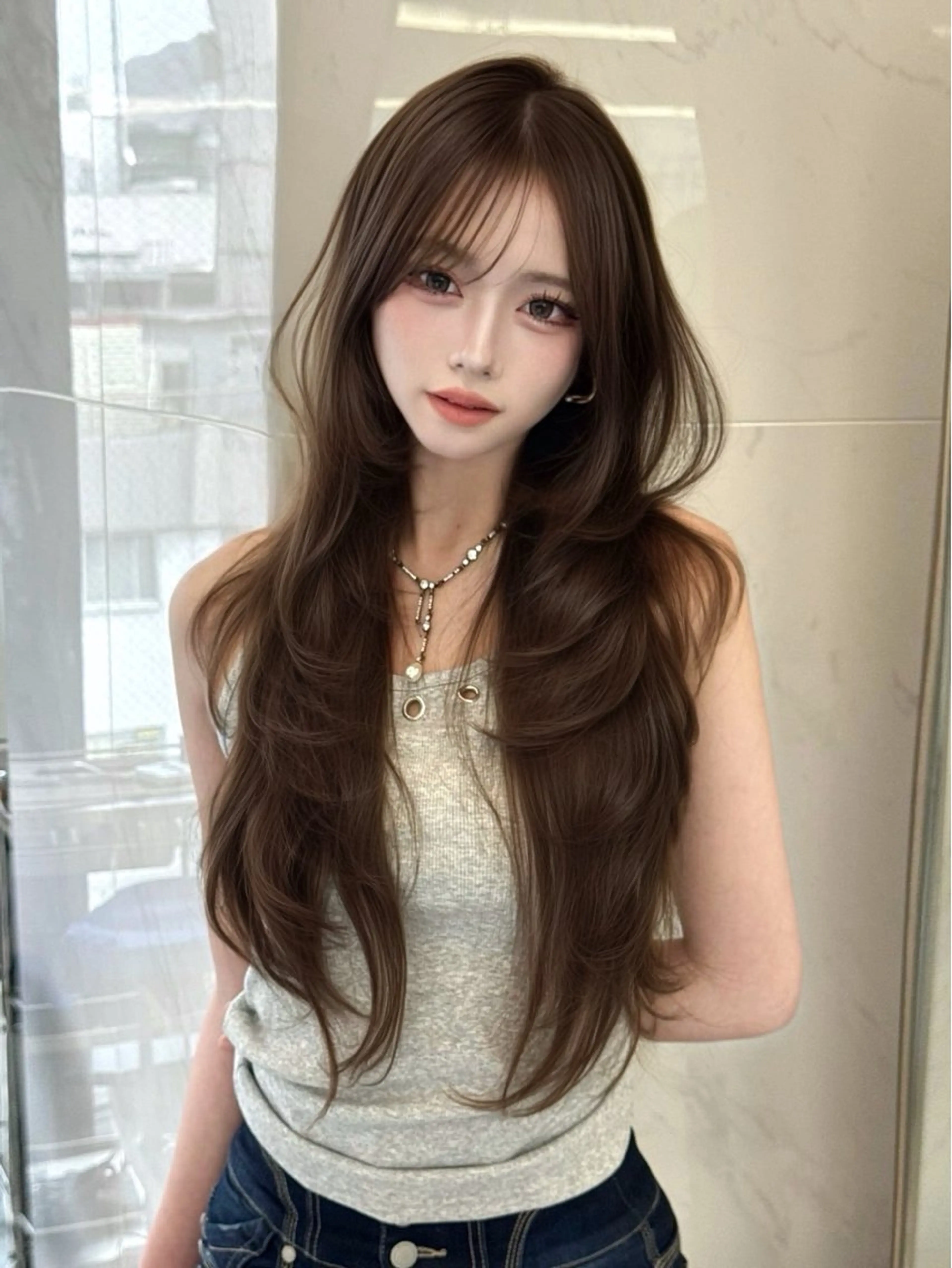 ロング 韓国風ヘア kiti Sakaeのヘアスタイル