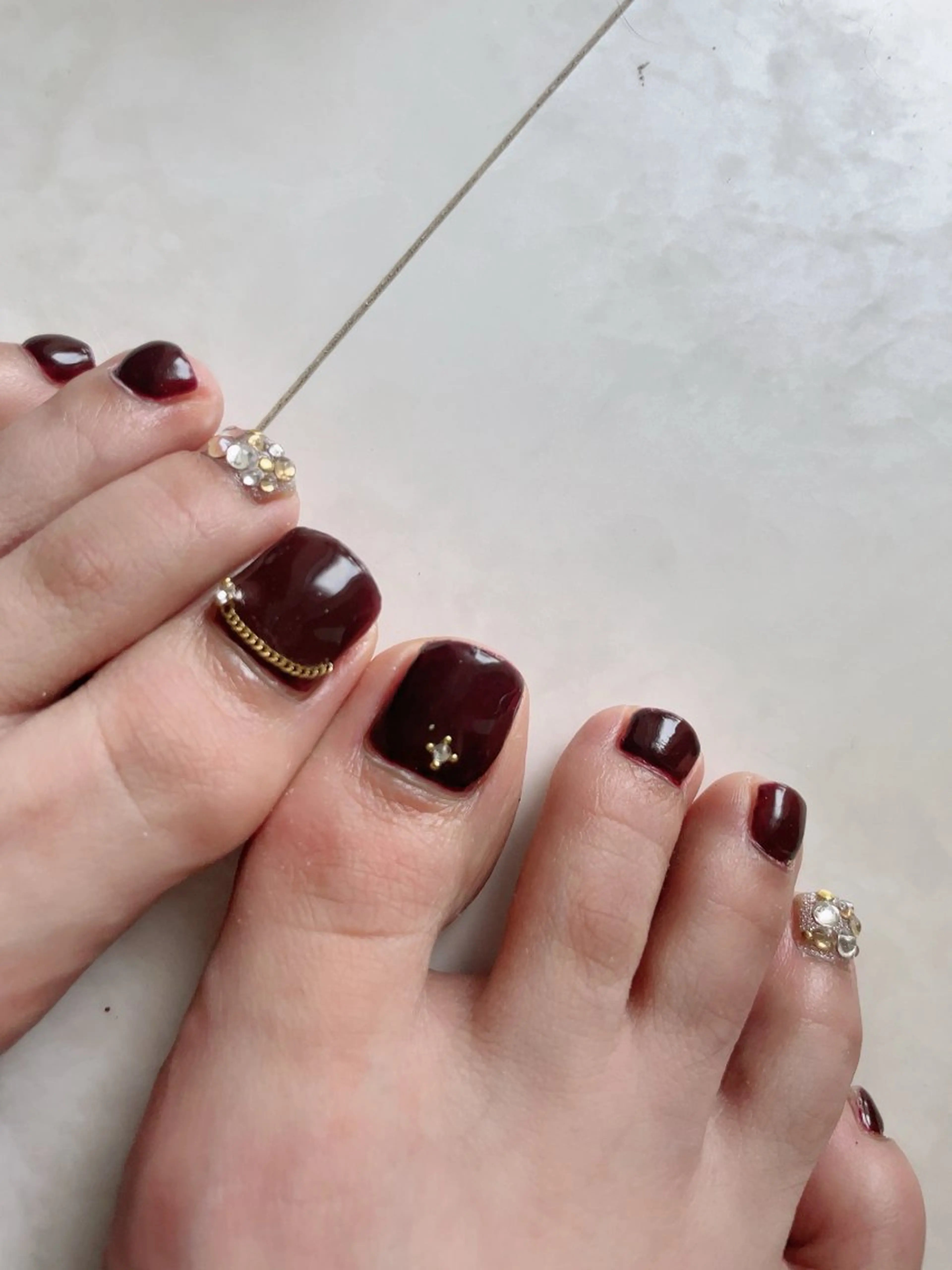 ネイル ボルドー フットネイル フットネイル * haruのネイルデザイン