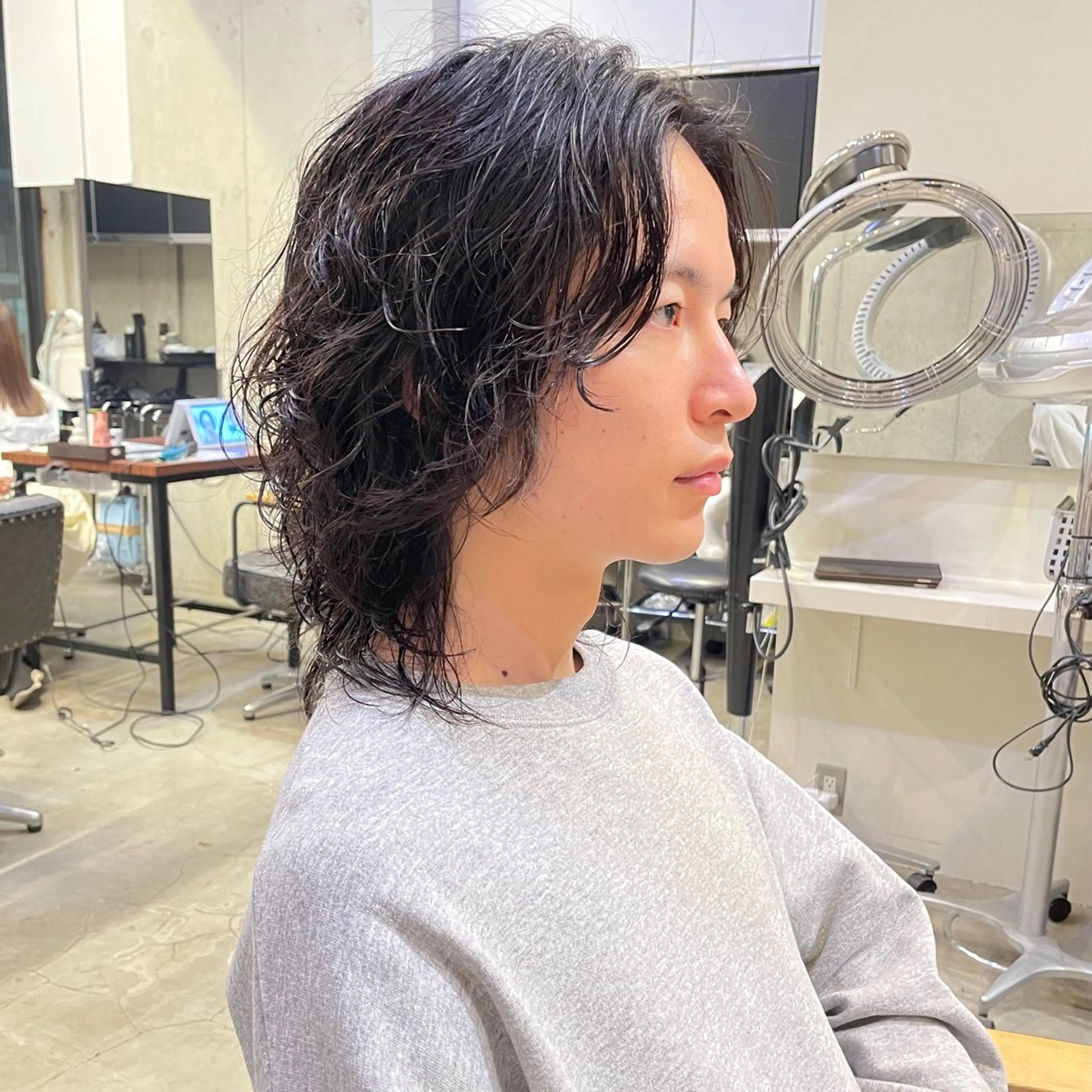 ミディアム パーマ メンズ 西大島美容師 渡部仁太のヘアスタイル