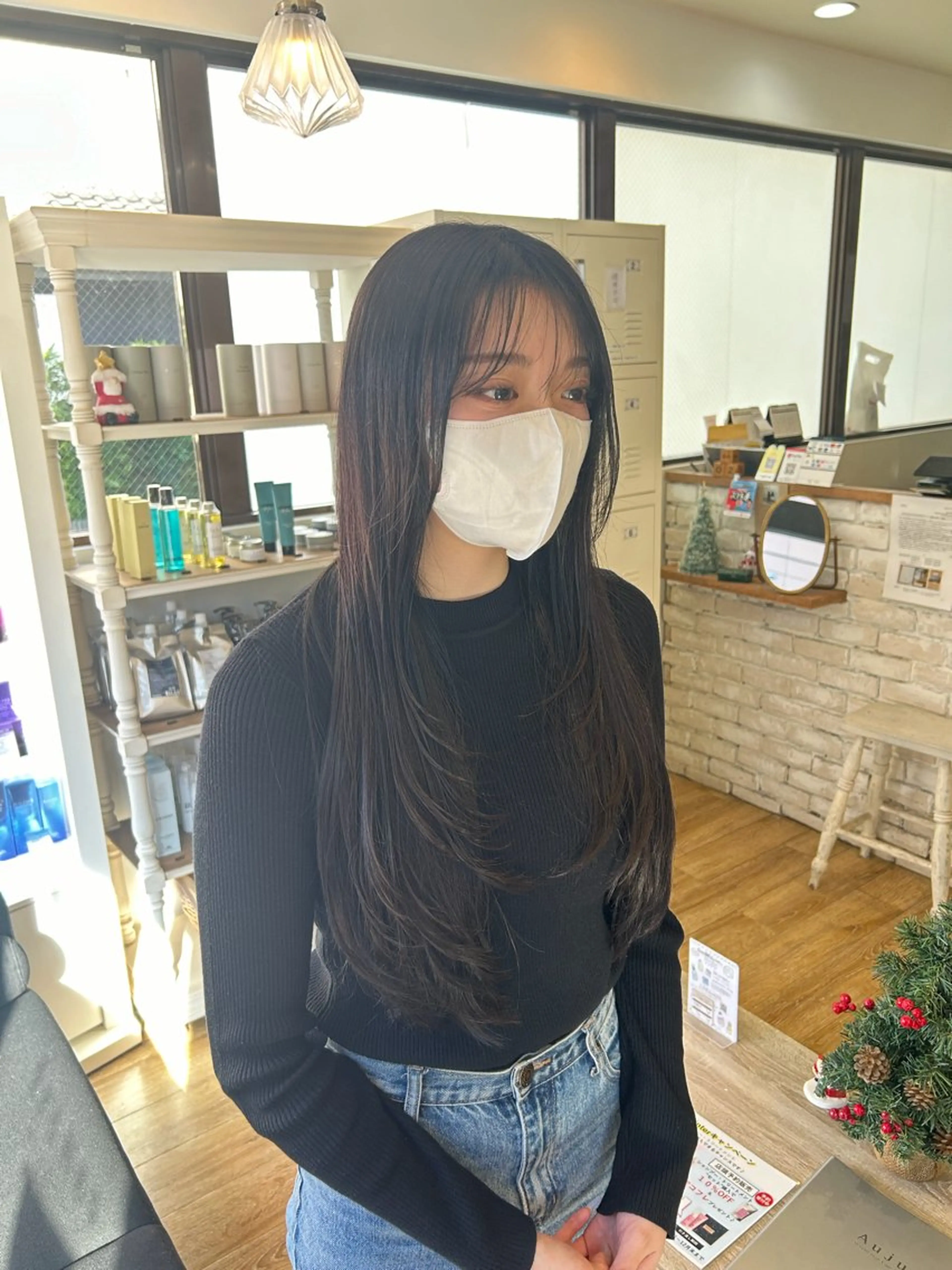 ロング レイヤーカット ロング カット ヘアカラー トリートメント 🫧顔周りカット 🫧樫村優香のヘアスタイル