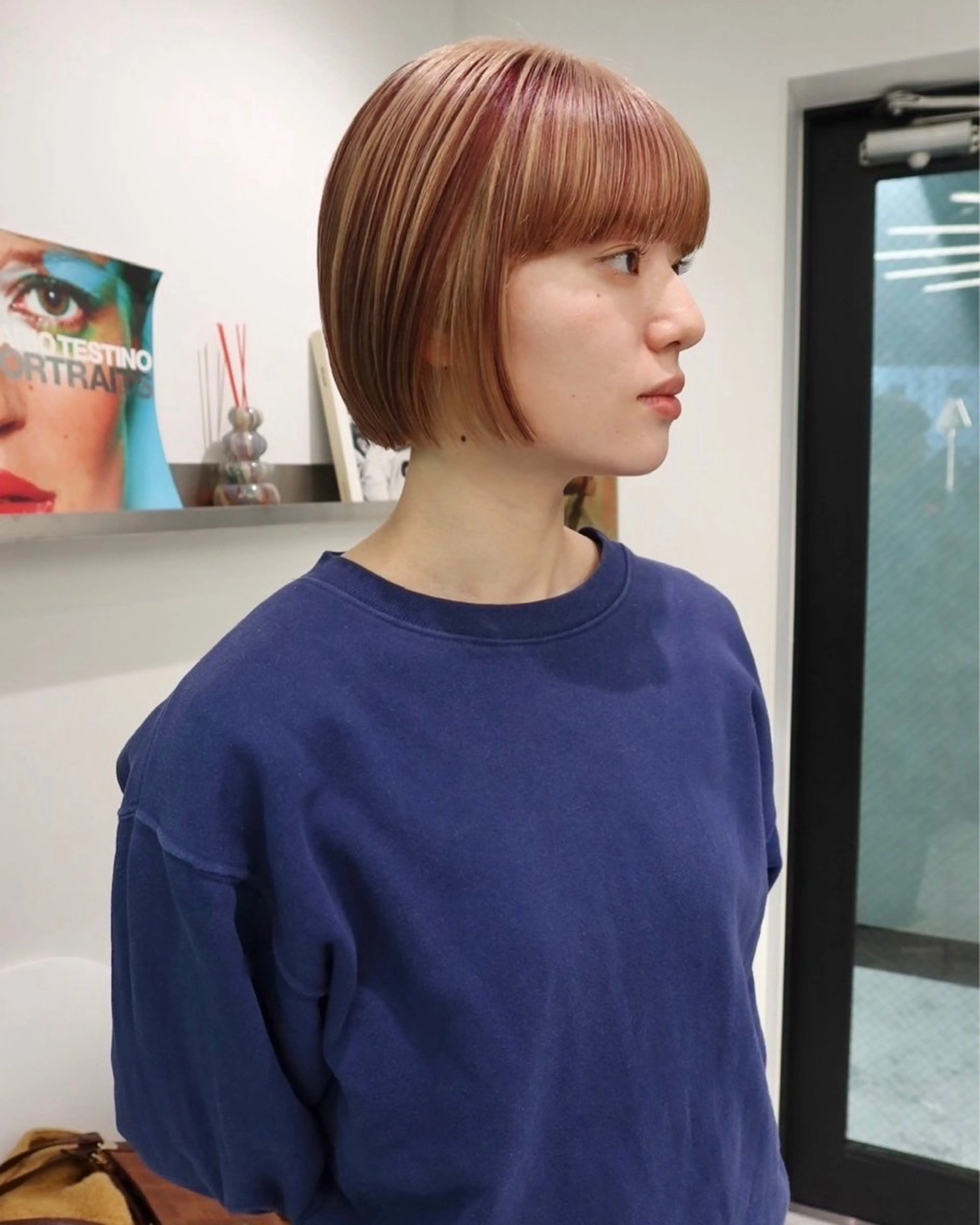 ミディアム カラー ブラウンカラー デザインカラー ハイトーンカラー レッドカラー レッドブラウン カット ヘアカラー トリートメント 吉祥寺/個性派/ kazuha🩰のヘアスタイル