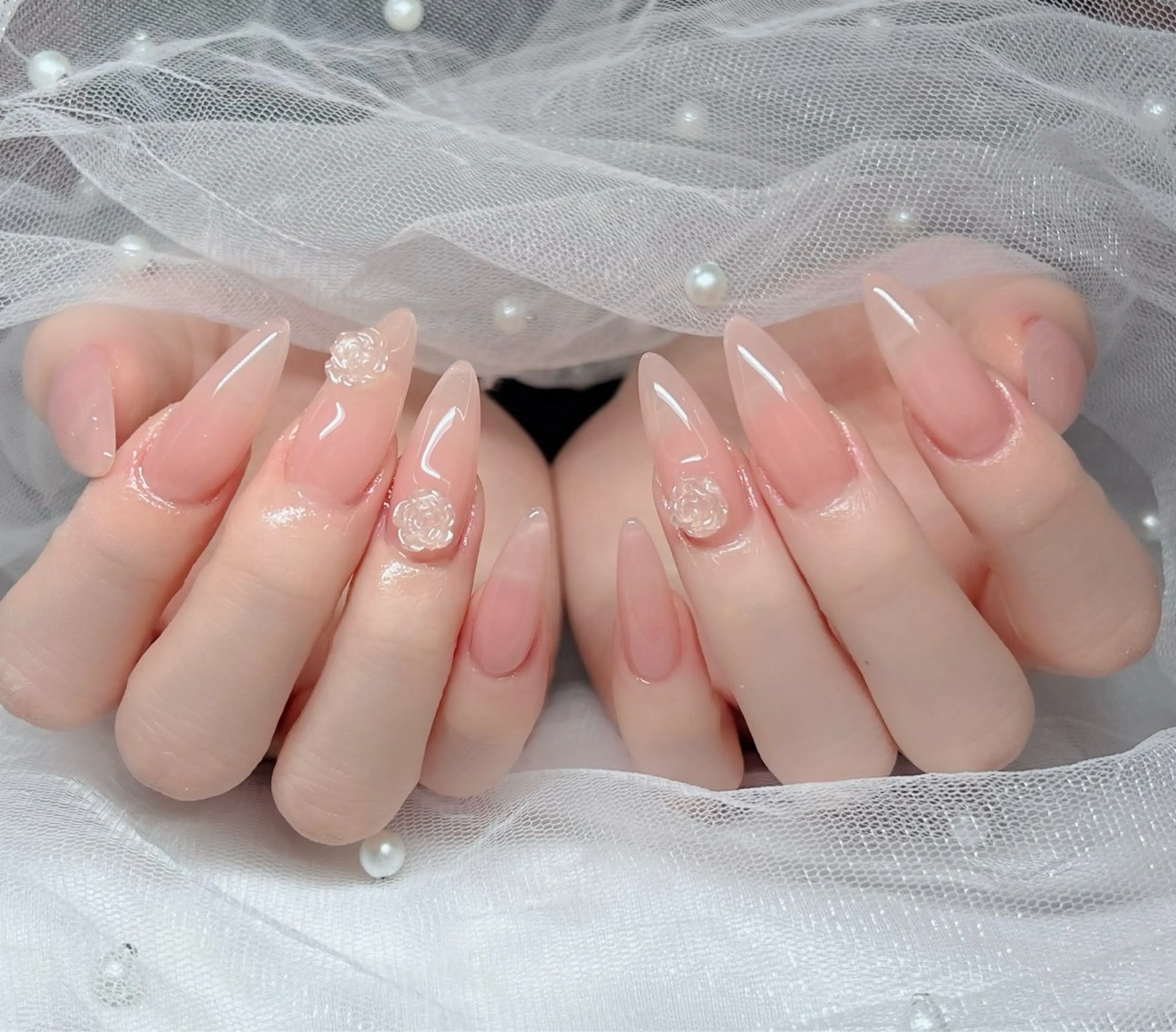 ネイル ハンドネイル 🎀PG🩵 ネイルサロンのネイルデザイン