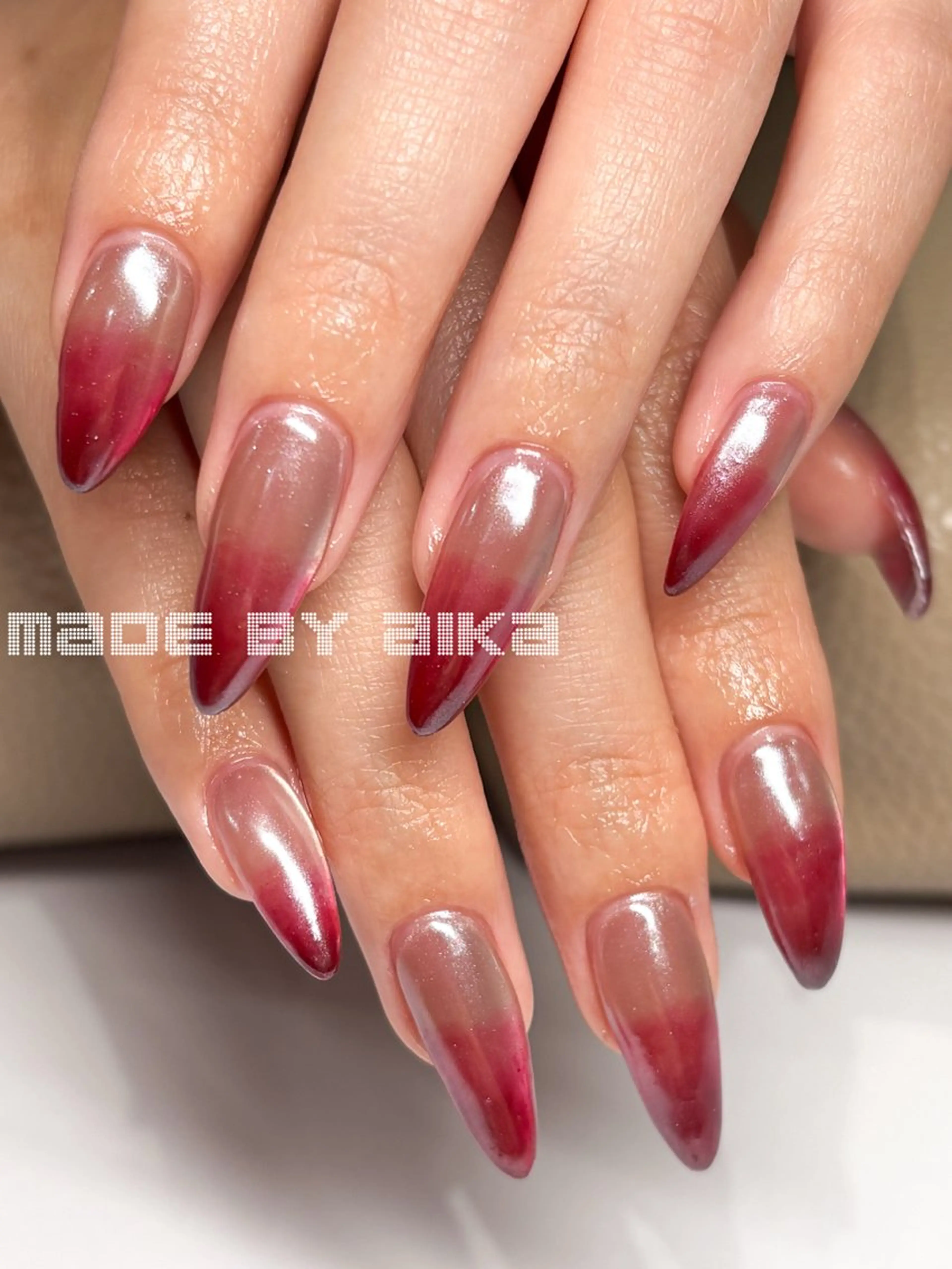 ネイル ジェルネイル グラデーション マグネットネイル ミラーネイル ハンドネイル ハンドケア Made By AIKAのネイルデザイン