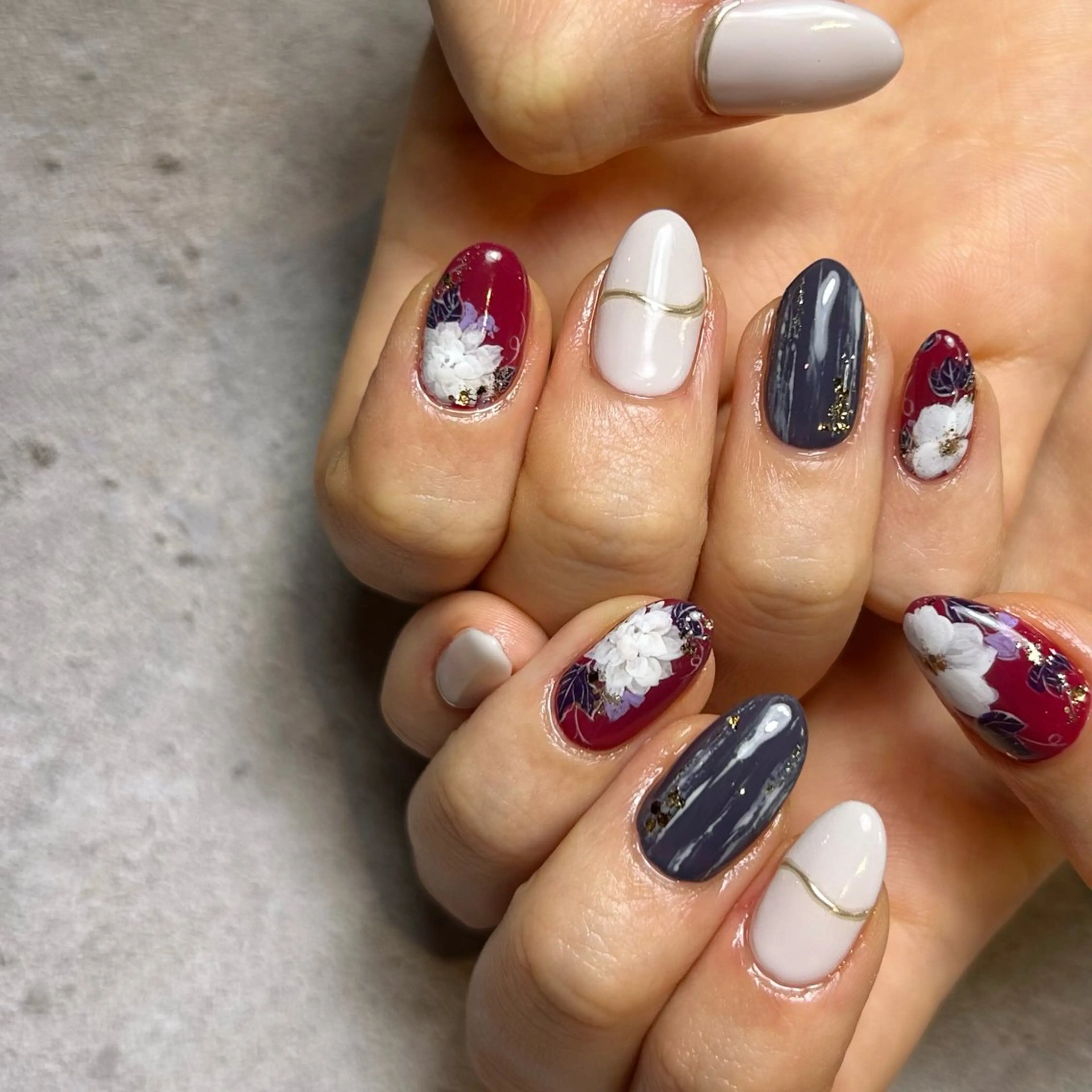 ネイル 成人式 フラワーネイル Reflection marikoのネイルデザイン