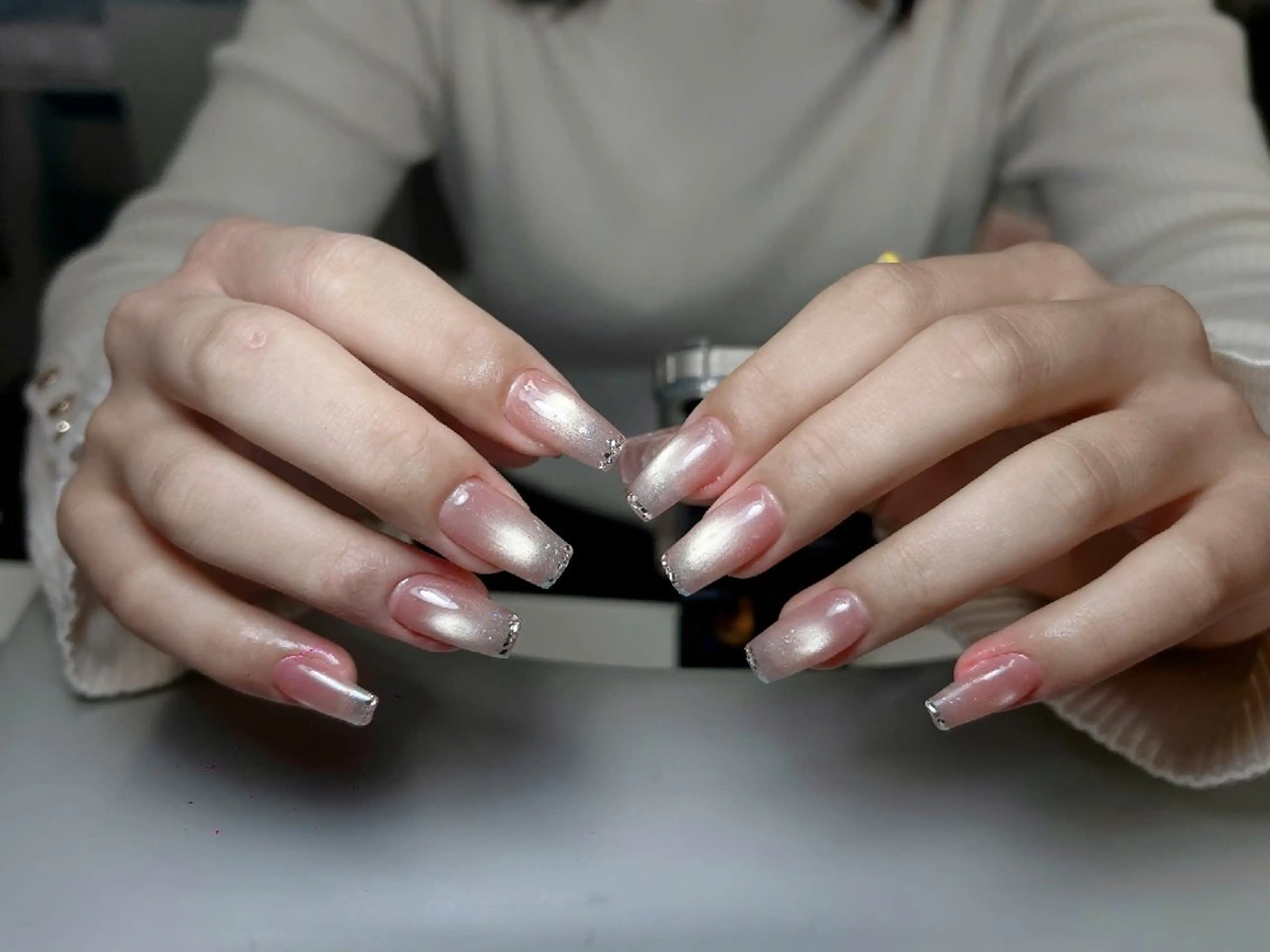 ネイル 成人式 フラッシュネイル フレンチネイル ジェルネイル グラデーション Lya Nail_ Umikoのネイルデザイン