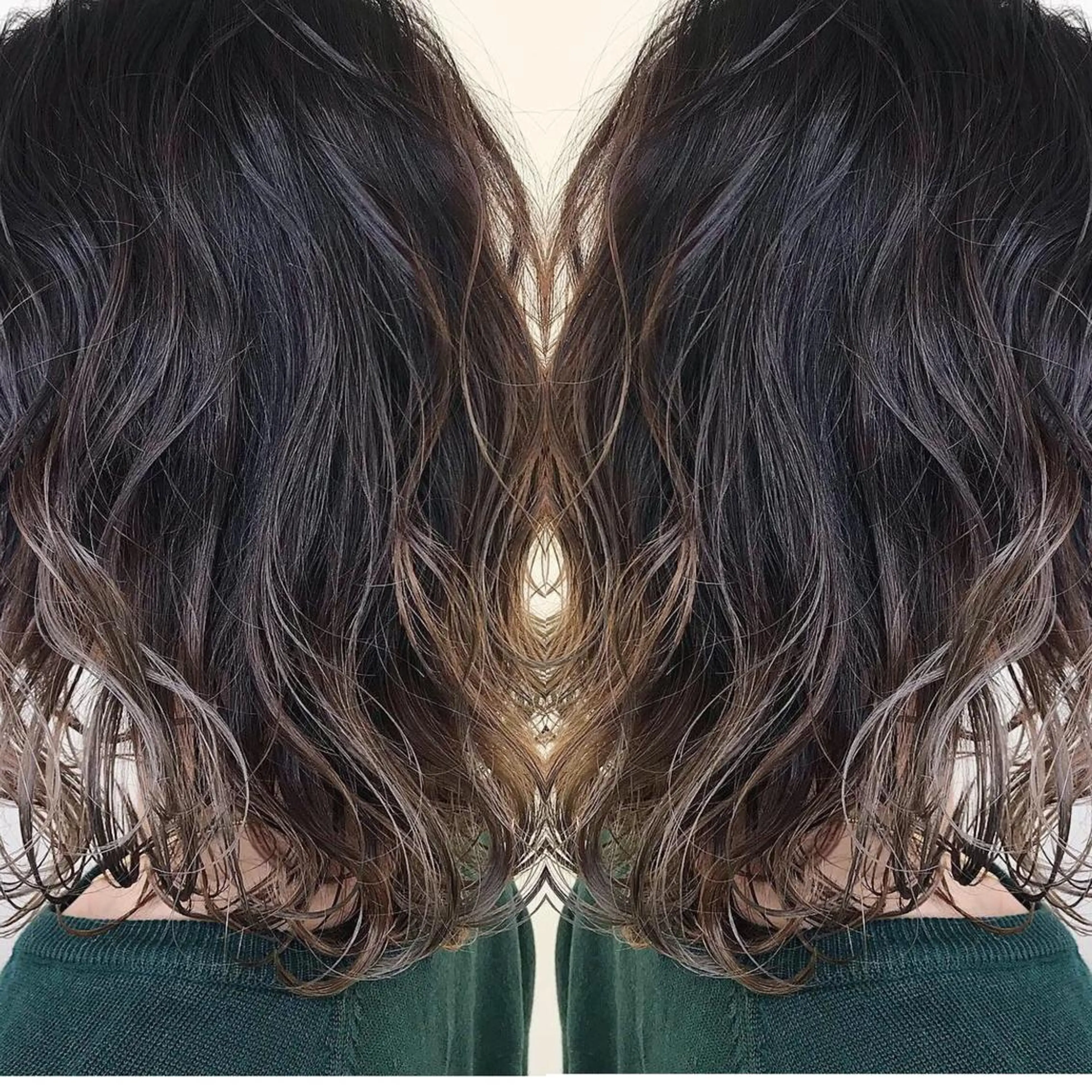 ミディアム カラー カット ヘアカラー トリートメント Lien 深井店のヘアスタイル