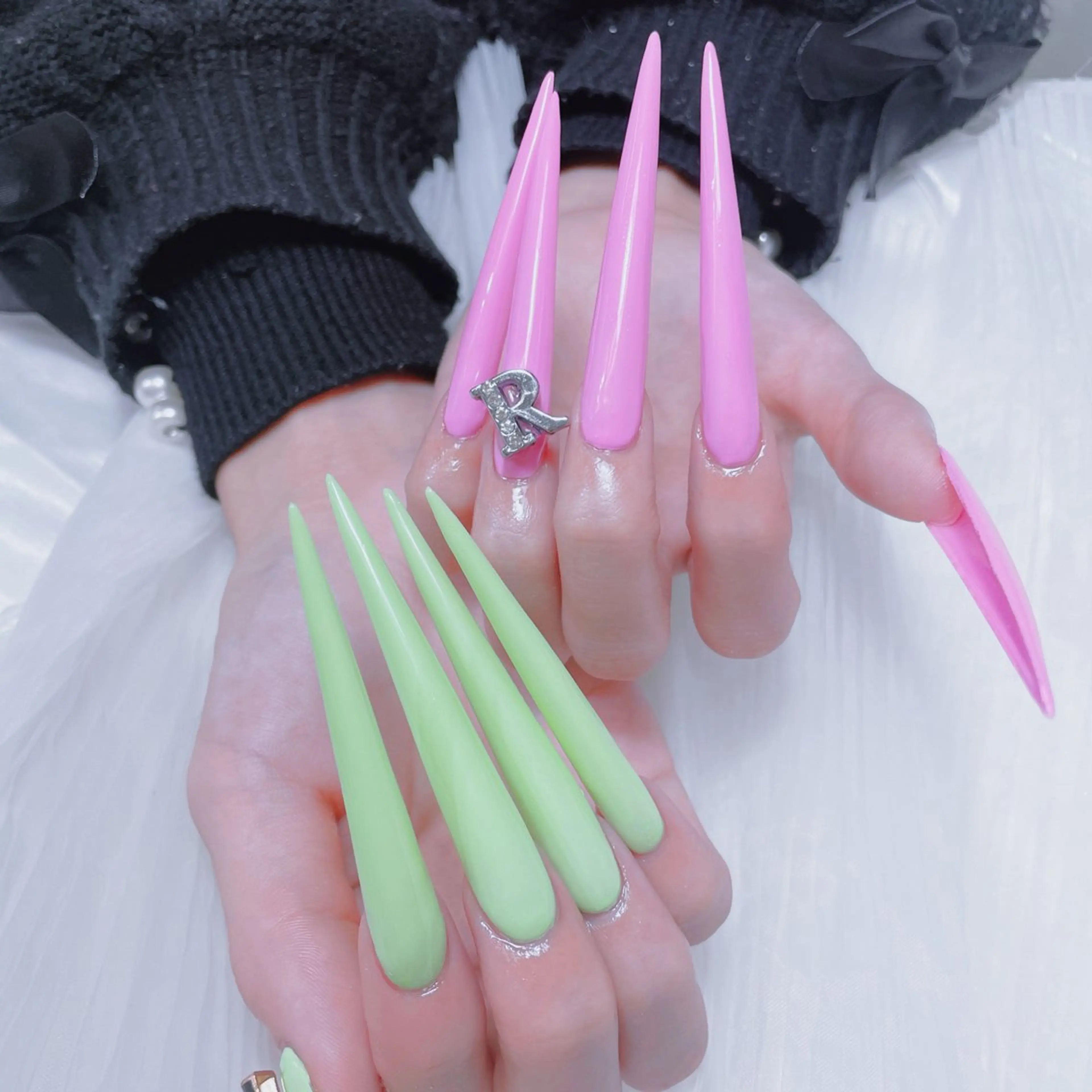 ネイル クリアネイル ハート キラキラネイル 韓国ネイル マグネットネイル ハンドネイル princess スカルプ専門店のネイルデザイン