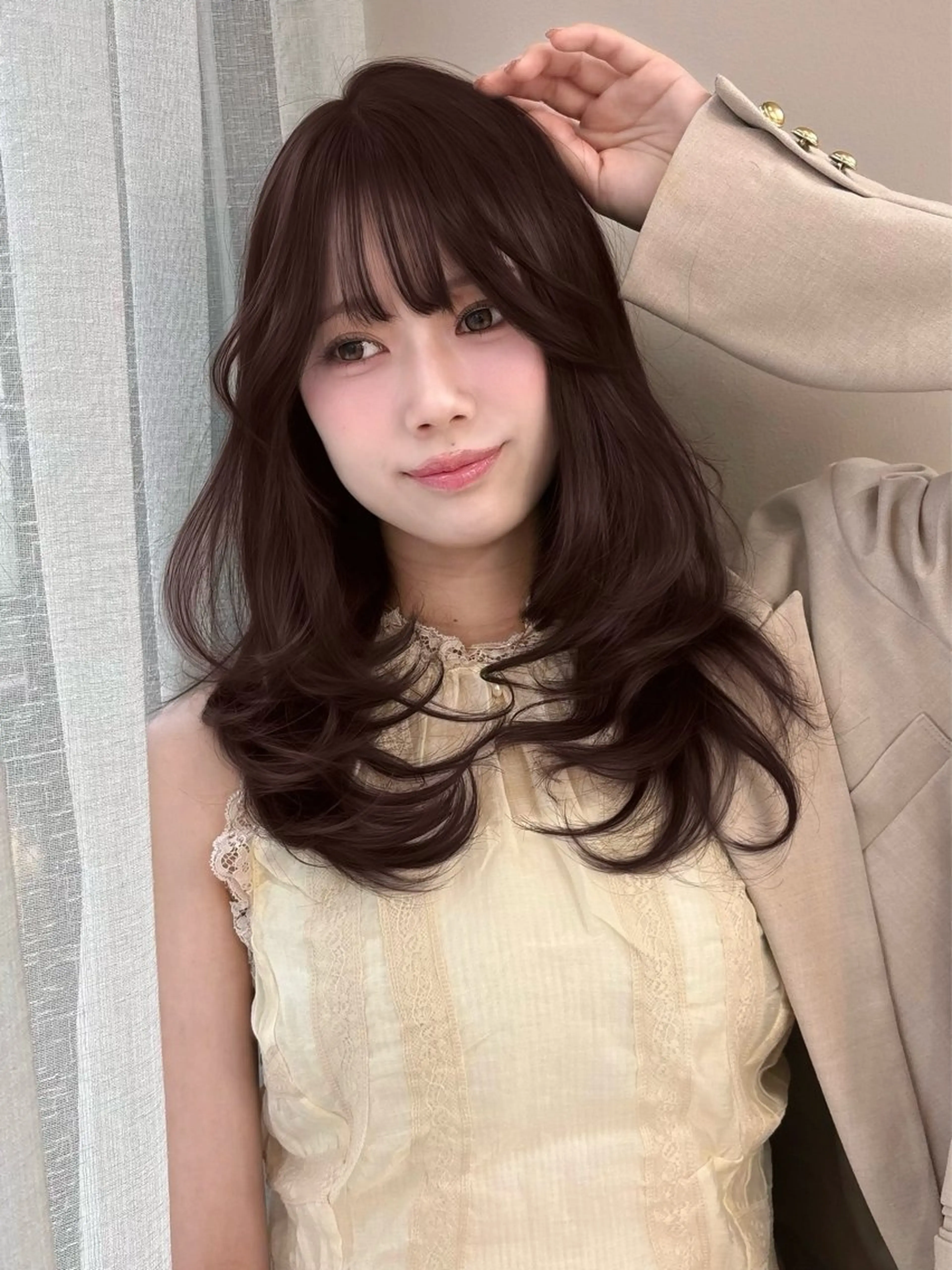 ミディアム カラー ブリーチ ブラウンカラー ショコラブラウン 透明感カラー ブリーチなしカラー カット ヘアカラー トリートメント よしだ はるのヘアスタイル