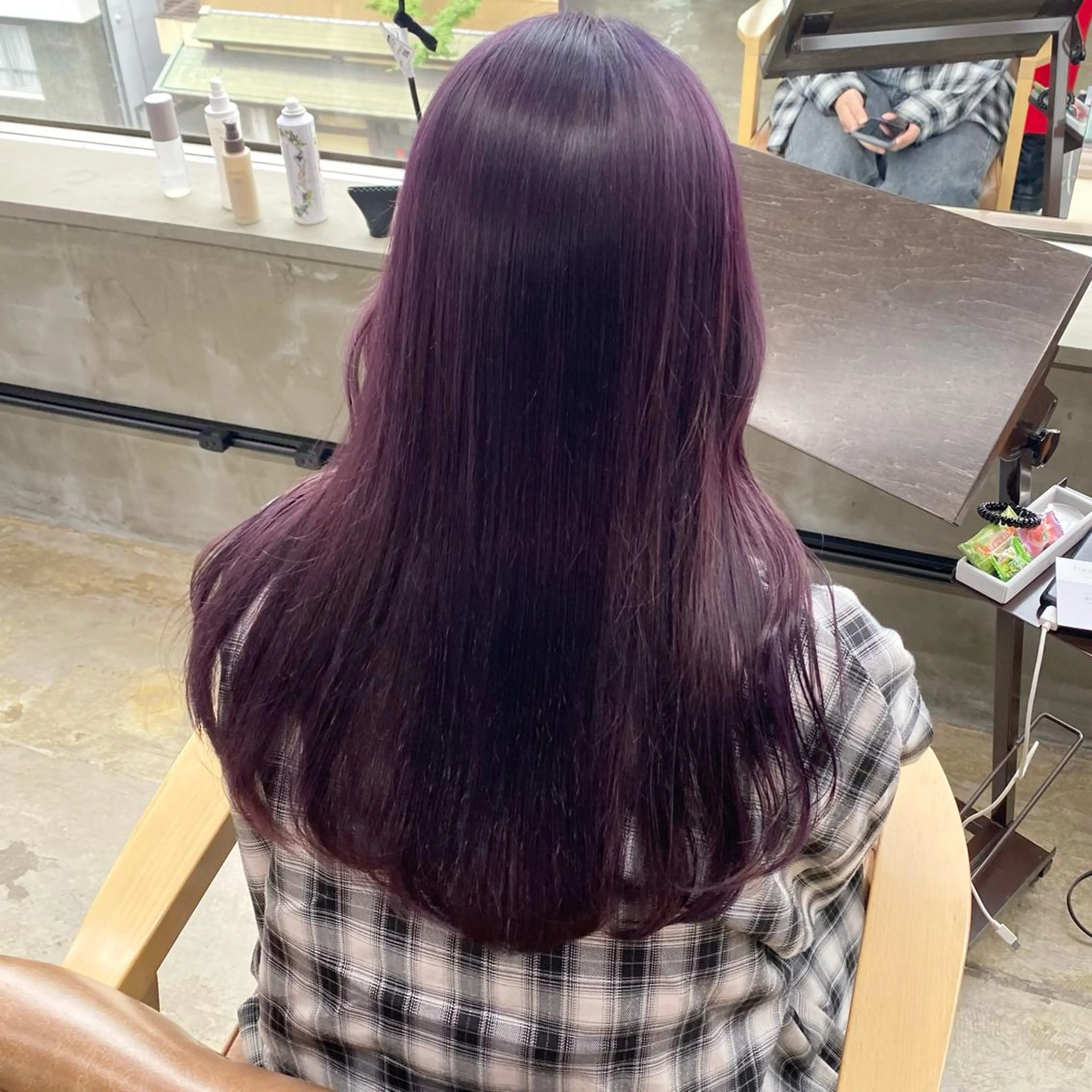 ロング カラー ラベンダーカラー ピンクカラー ピンクラベンダー シミズ アスカのヘアスタイル