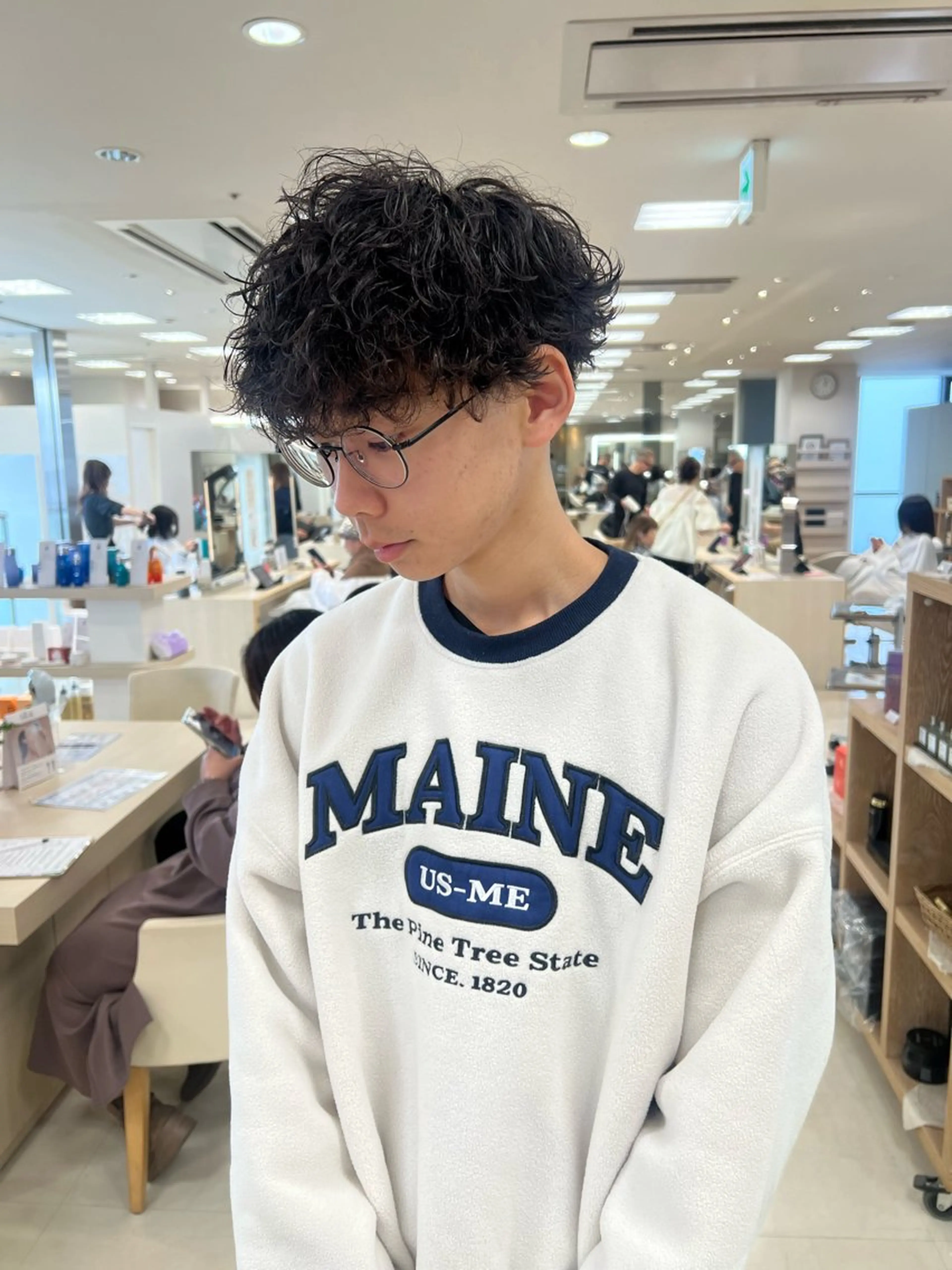 パーマ メンズ パーマ 透明感ベージュ🎀 レイヤー/AOのヘアスタイル