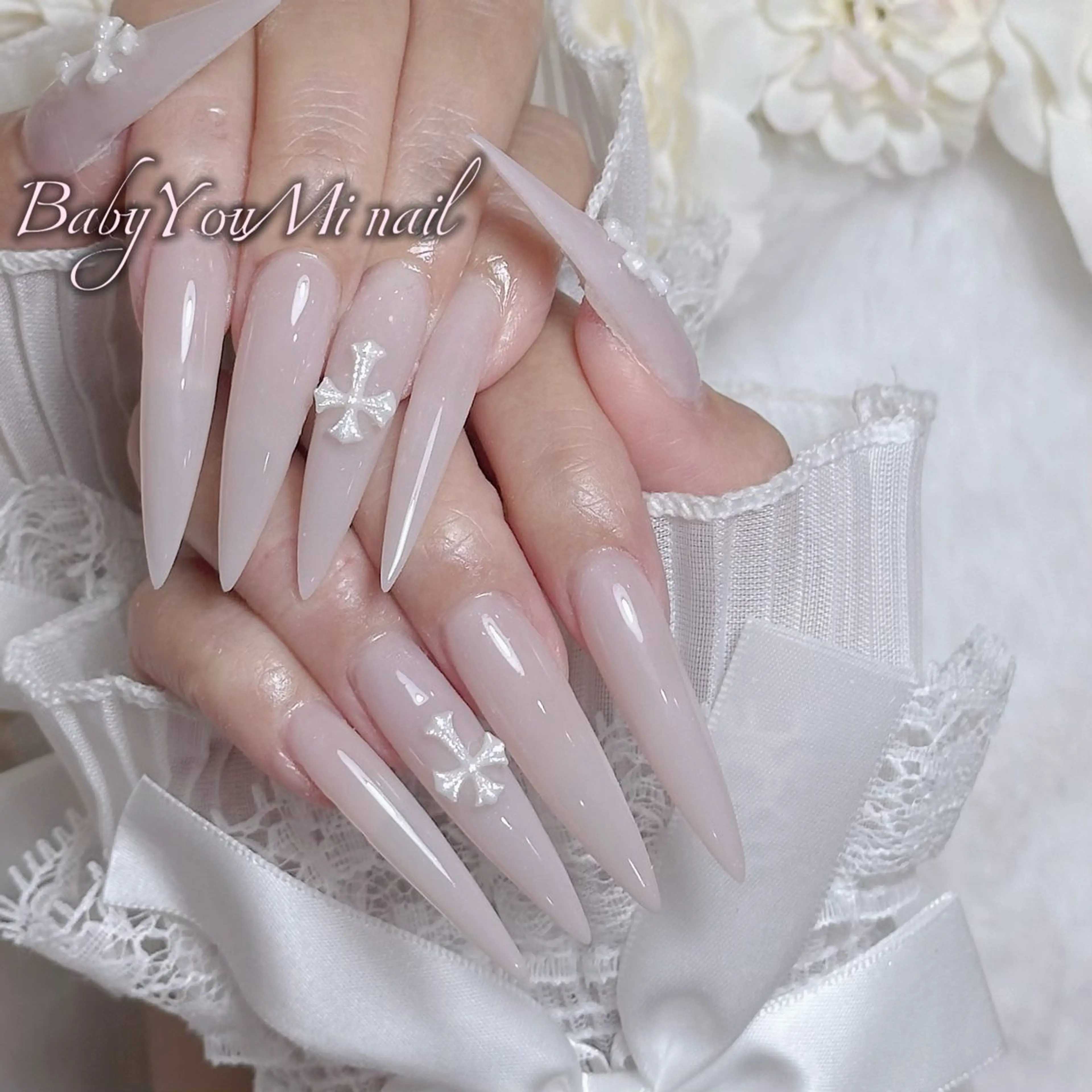 ネイル オーロラネイル チークネイル 成人式 フットネイル フレンチネイル ハンドネイル BabyYouMi nailのネイルデザイン
