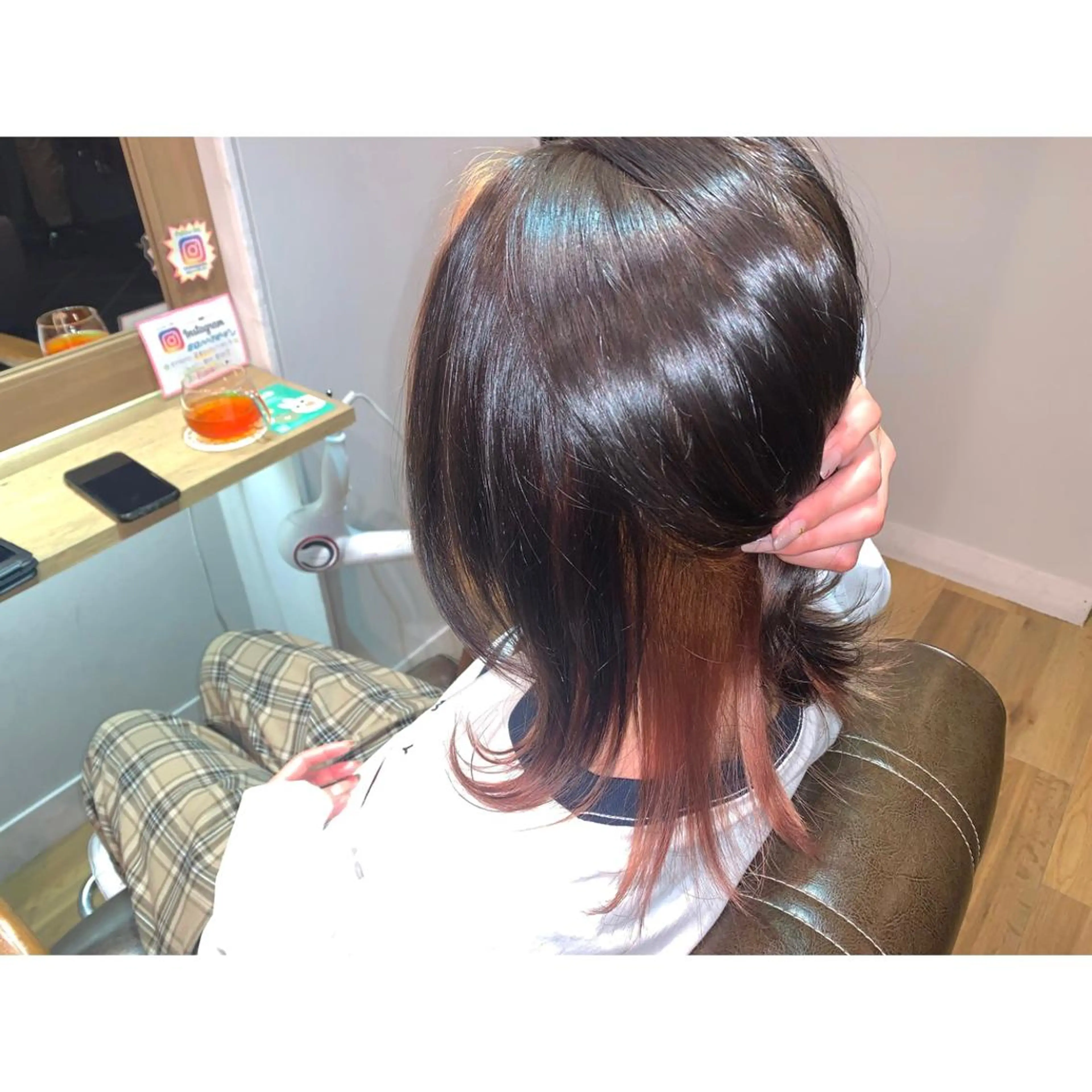 ミディアム カラー ピンクカラー ヘアカラー トリートメント ツキダテ ユイのヘアスタイル