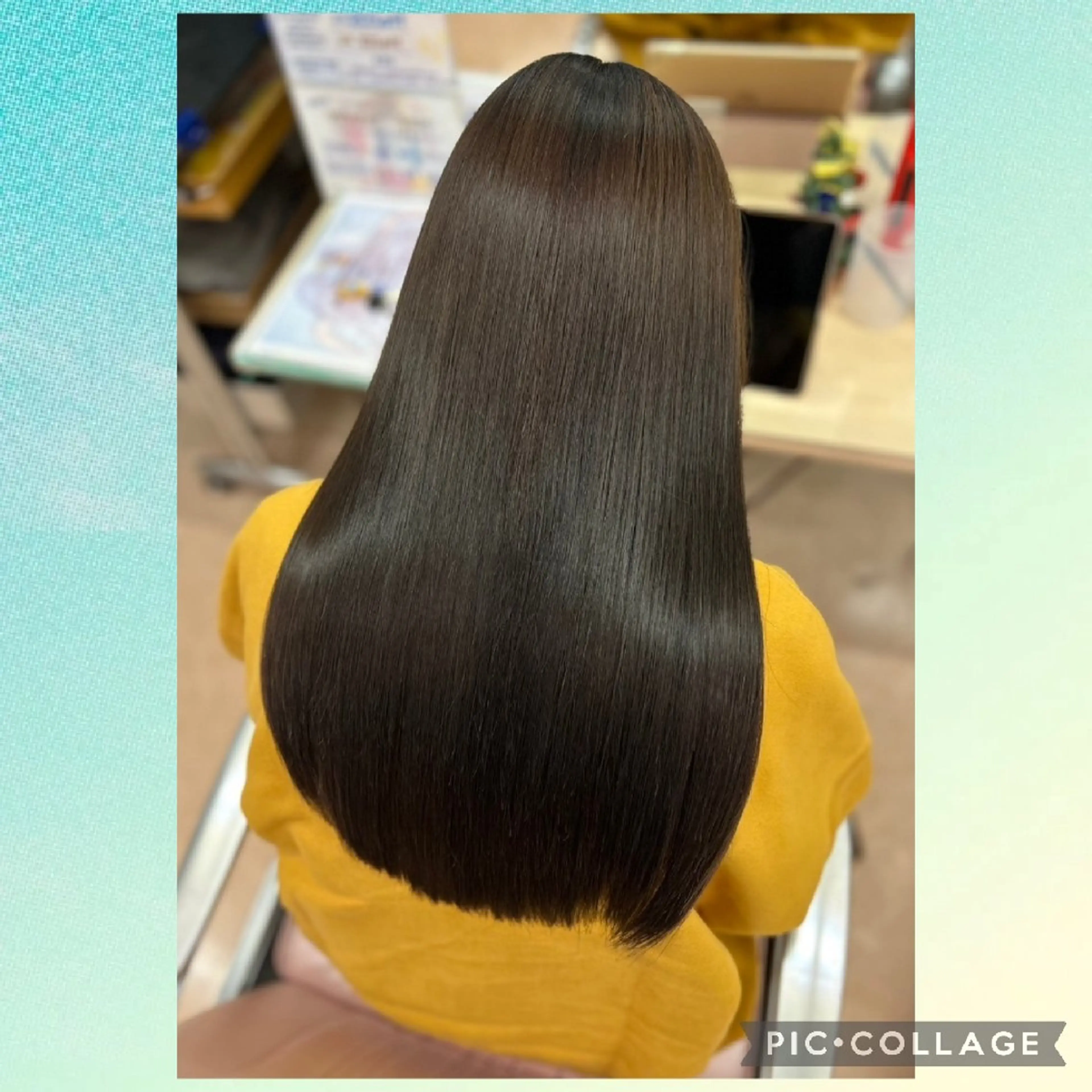 【圧倒的ツヤ感】 酸性ストレート+カット+トリートメント(マスク) 胸下+1100円の写真
