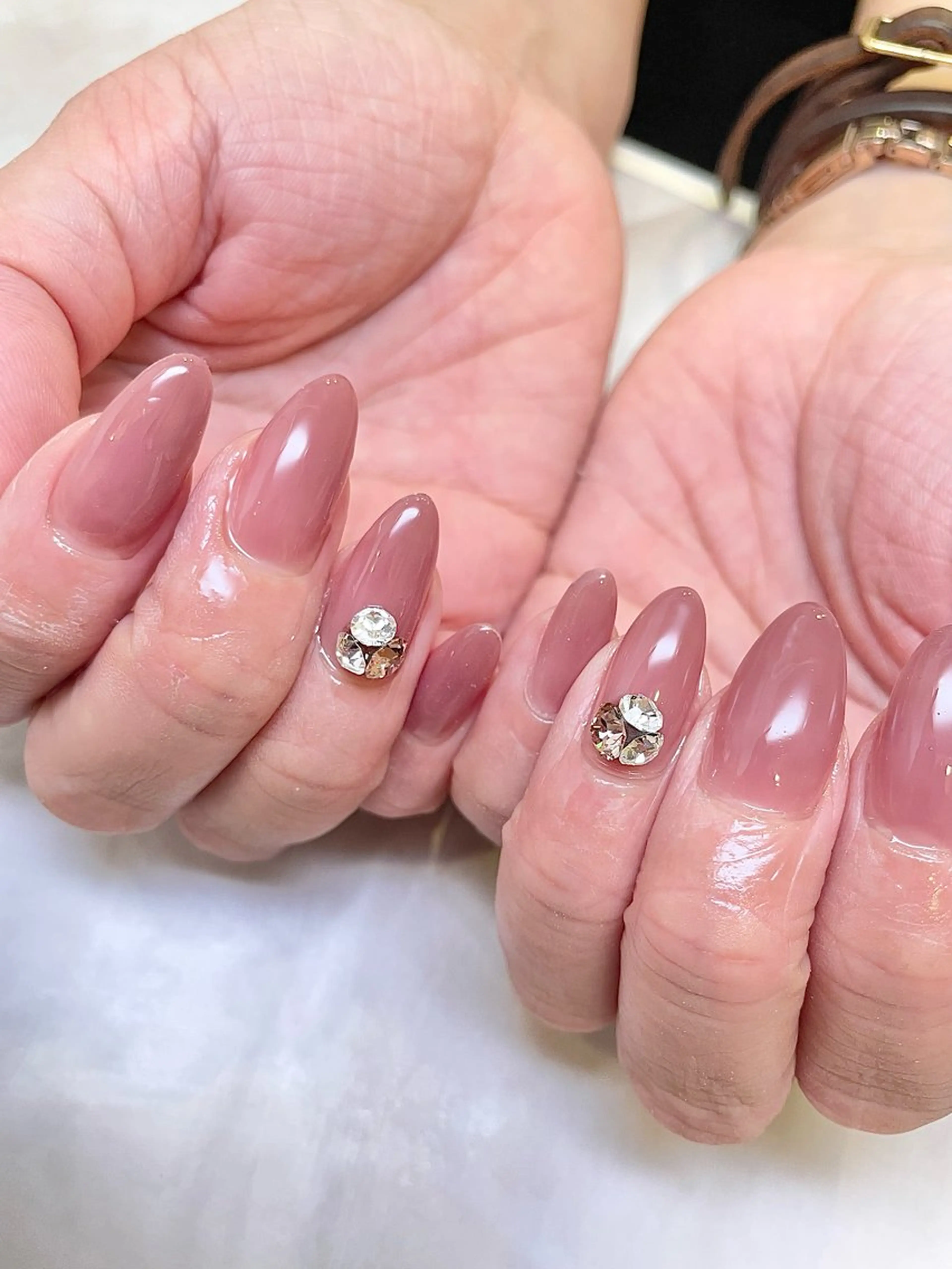 ネイル ワンカラーネイル ストーンネイル ハンドネイル M Eriのネイルデザイン