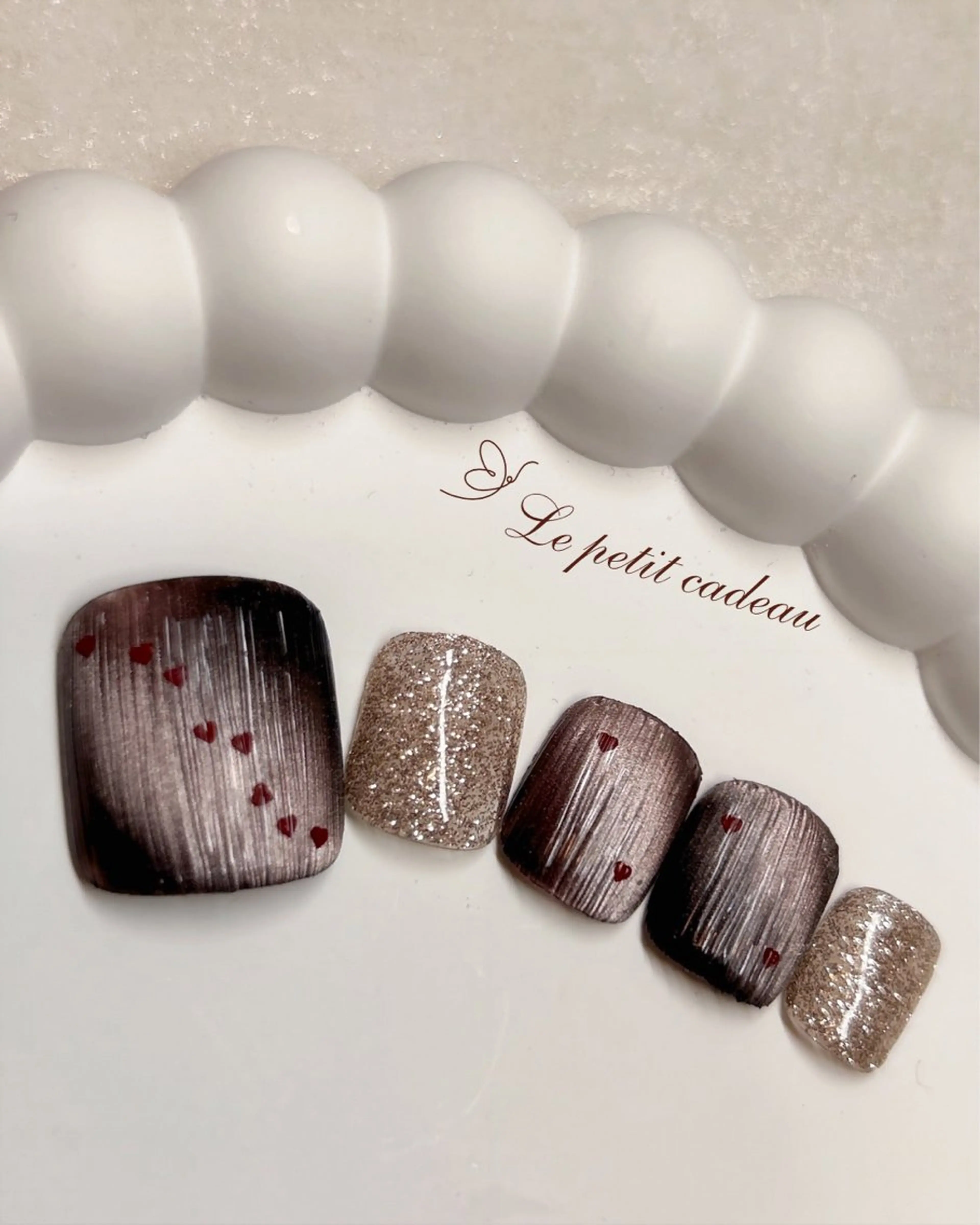 ネイル ハート フットネイル 栗山 カンナのネイルデザイン