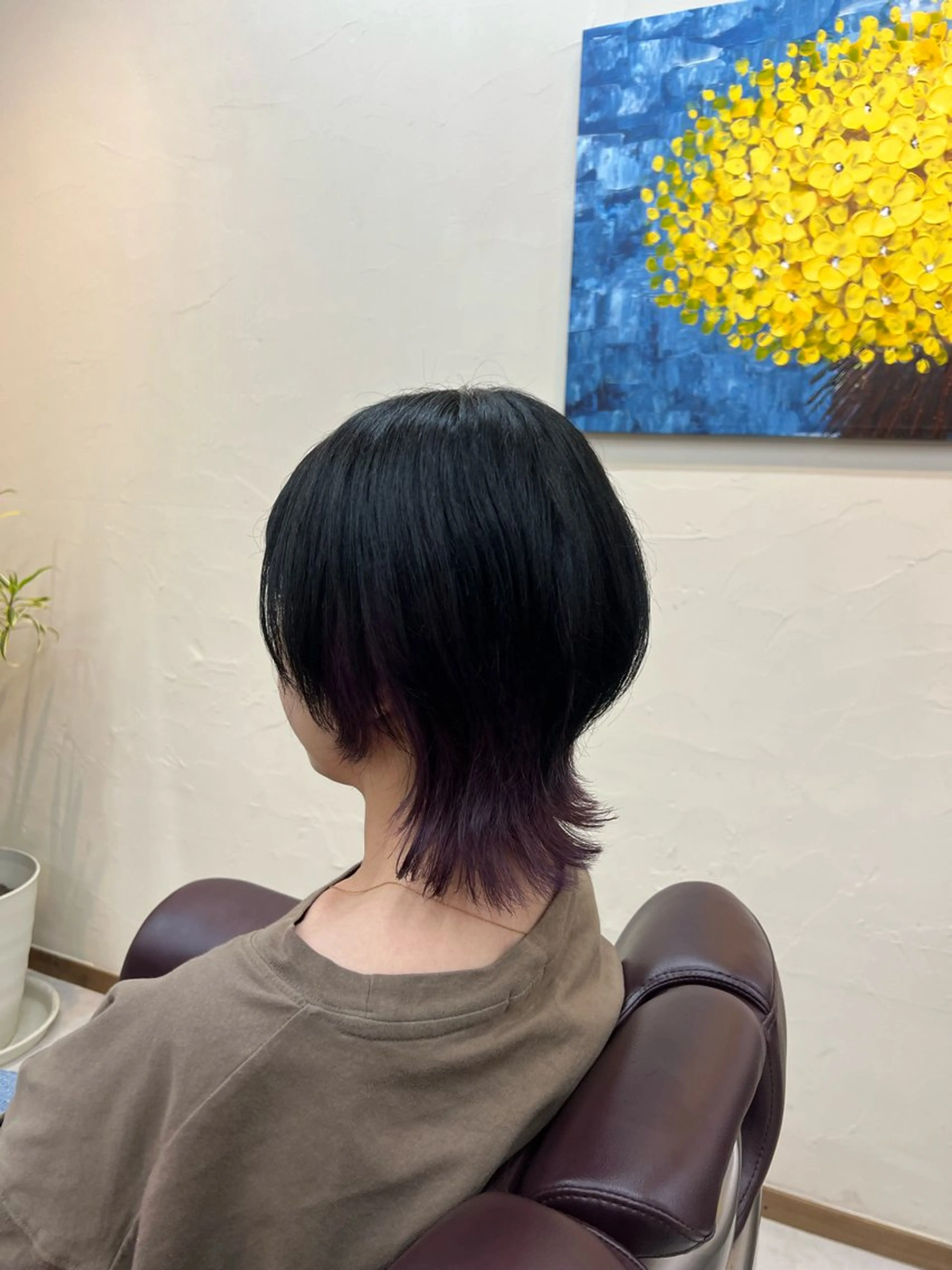 ショート カラー パープルカラー 石黒 理々花のヘアスタイル