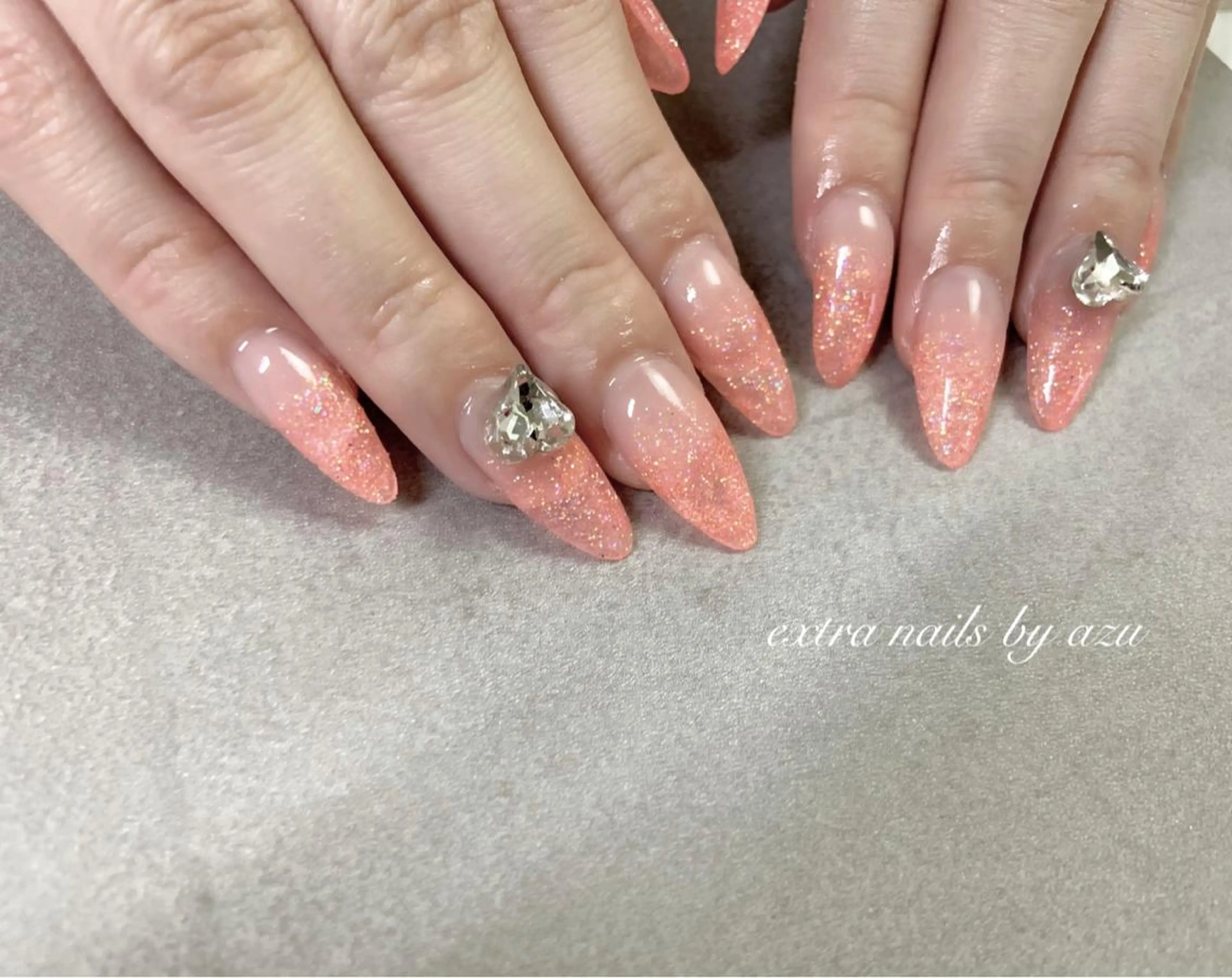 ネイル ラメ(グリッター) ハンドネイル extranails ／lemellaのネイルデザイン