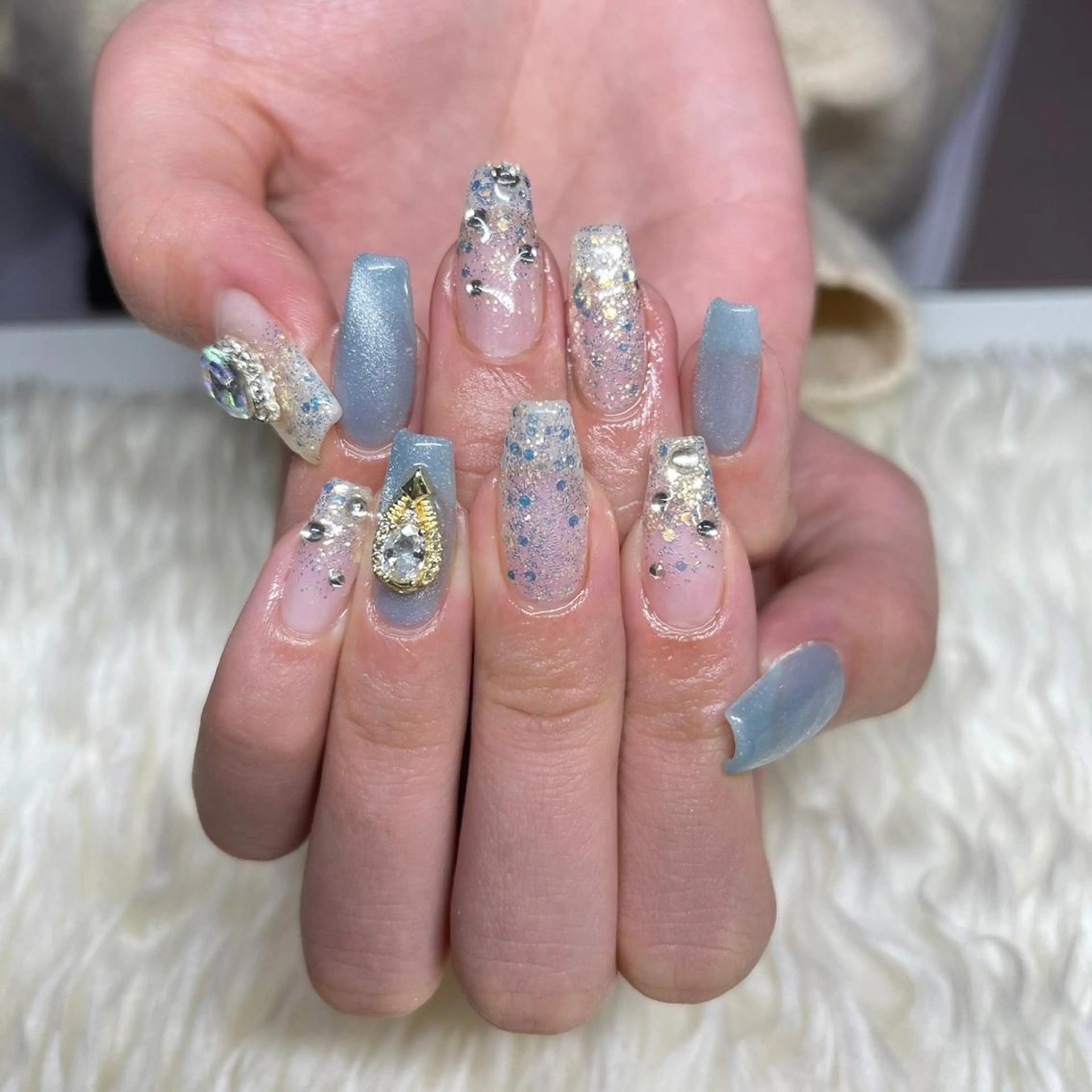 ネイル ジェルネイル 韓国ネイル ニュアンスネイル パラジェル バレンタイン ハンドネイル Nail&eye Belire 新宿のネイルデザイン