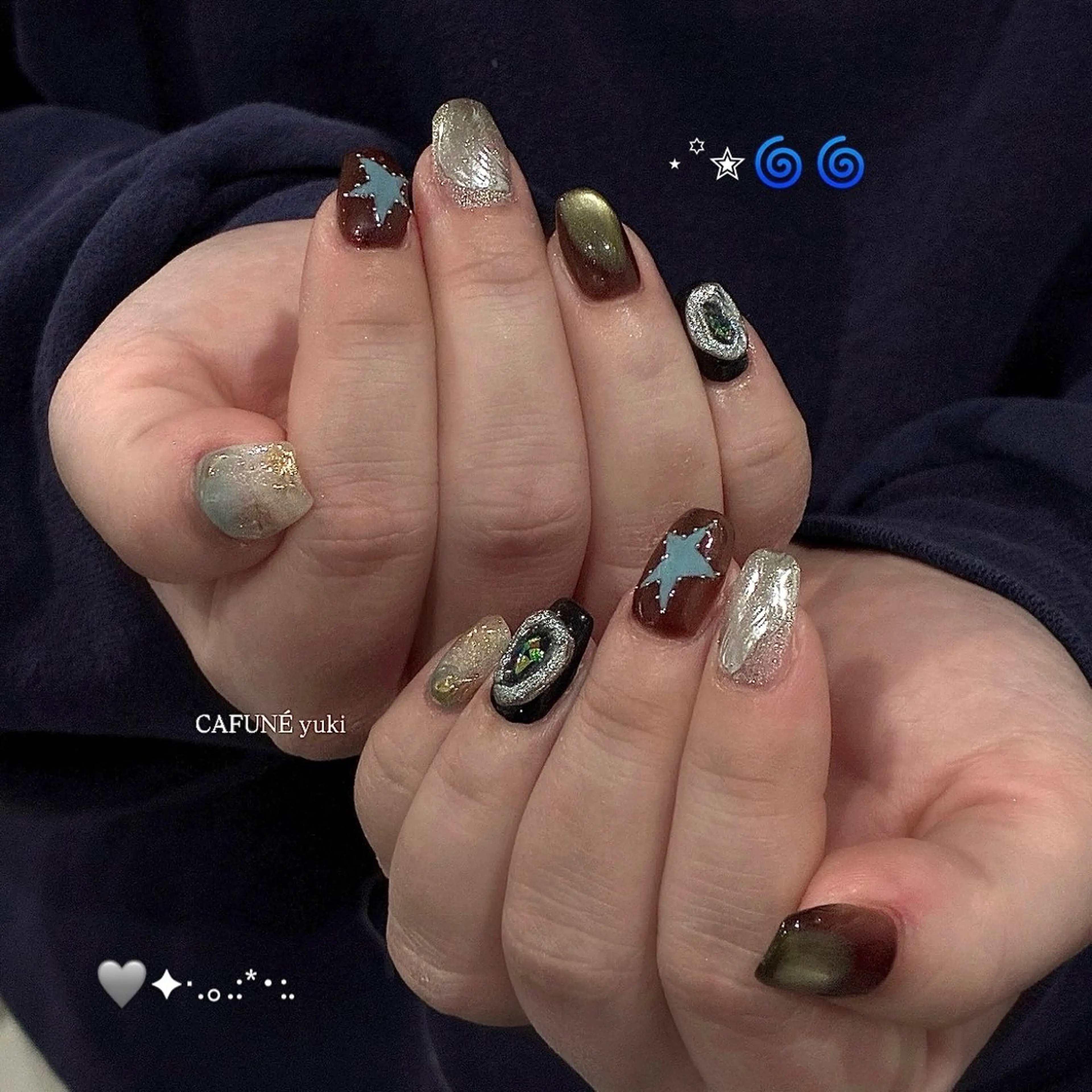 ネイル ハンドネイル 🎼CAFUNÉ_ TOKYO.•*¨のネイルデザイン