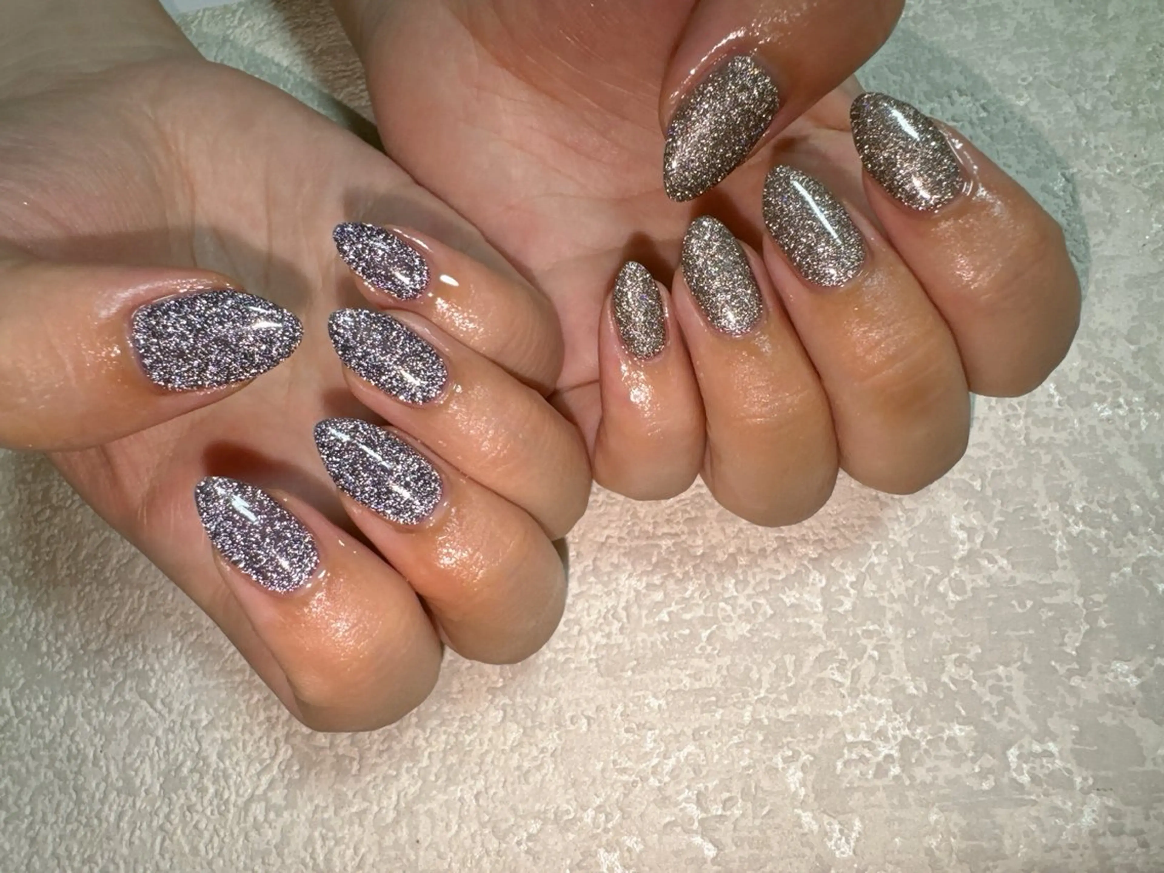 ネイル フラッシュネイル ジェルネイル ラメ(グリッター) メンズネイル パラジェル kiki nail たまプラーザのネイルデザイン