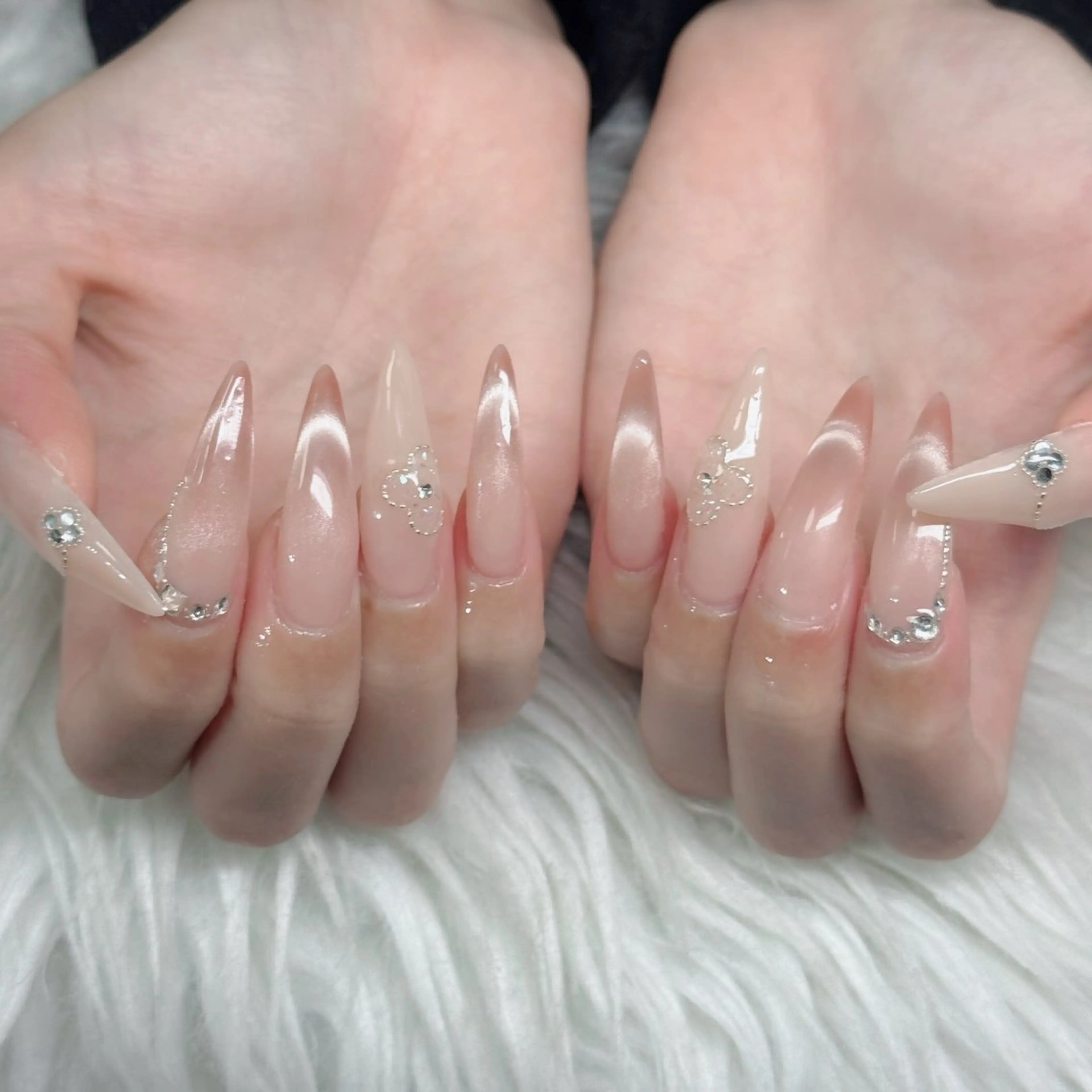 ネイル フットネイル フレンチネイル グラデーション 韓国ネイル ロングネイル ハンドネイル Hani Nail Salonのネイルデザイン