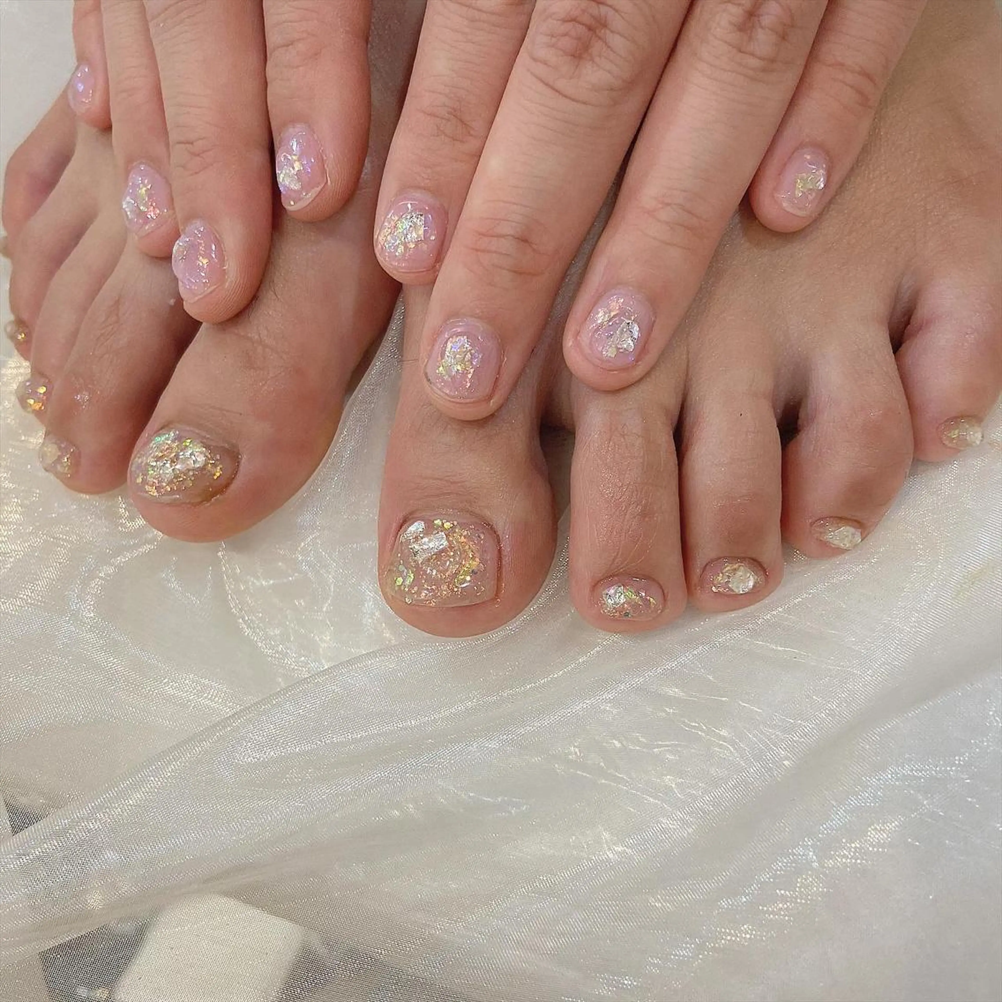 ネイル キラキラネイル おそろいネイル . .のネイルデザイン