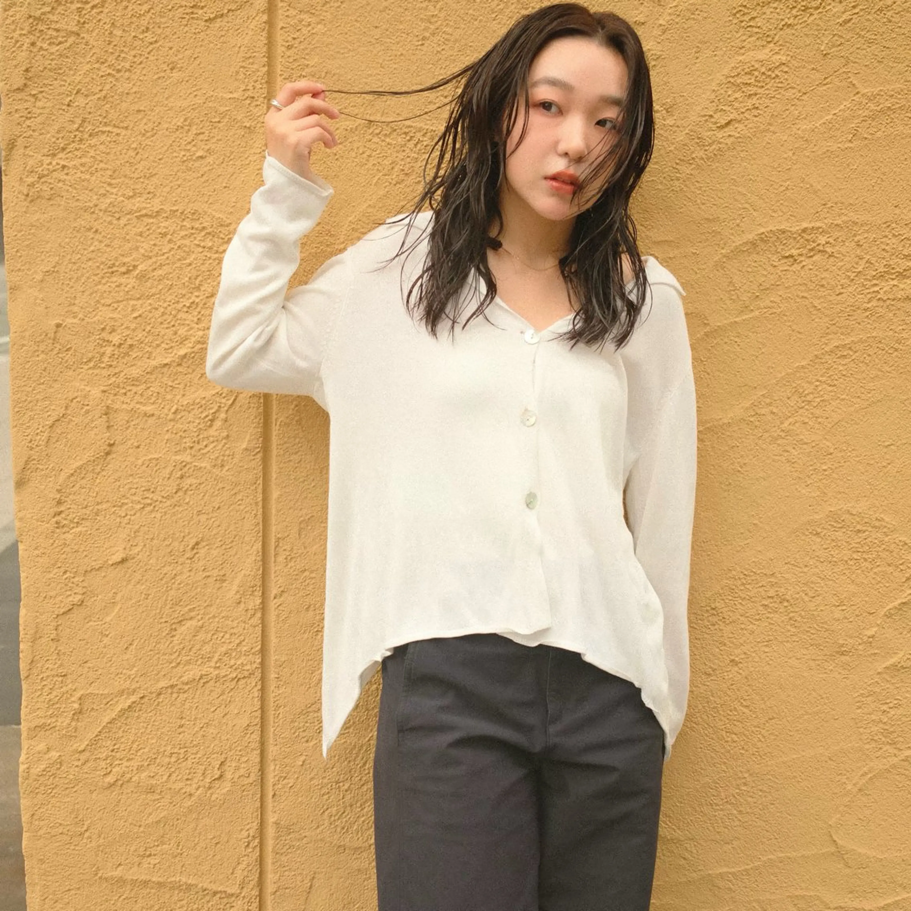 セミロング パーマ カット パーマ パーマ/透明感カラー 元町🌱takutoのヘアスタイル