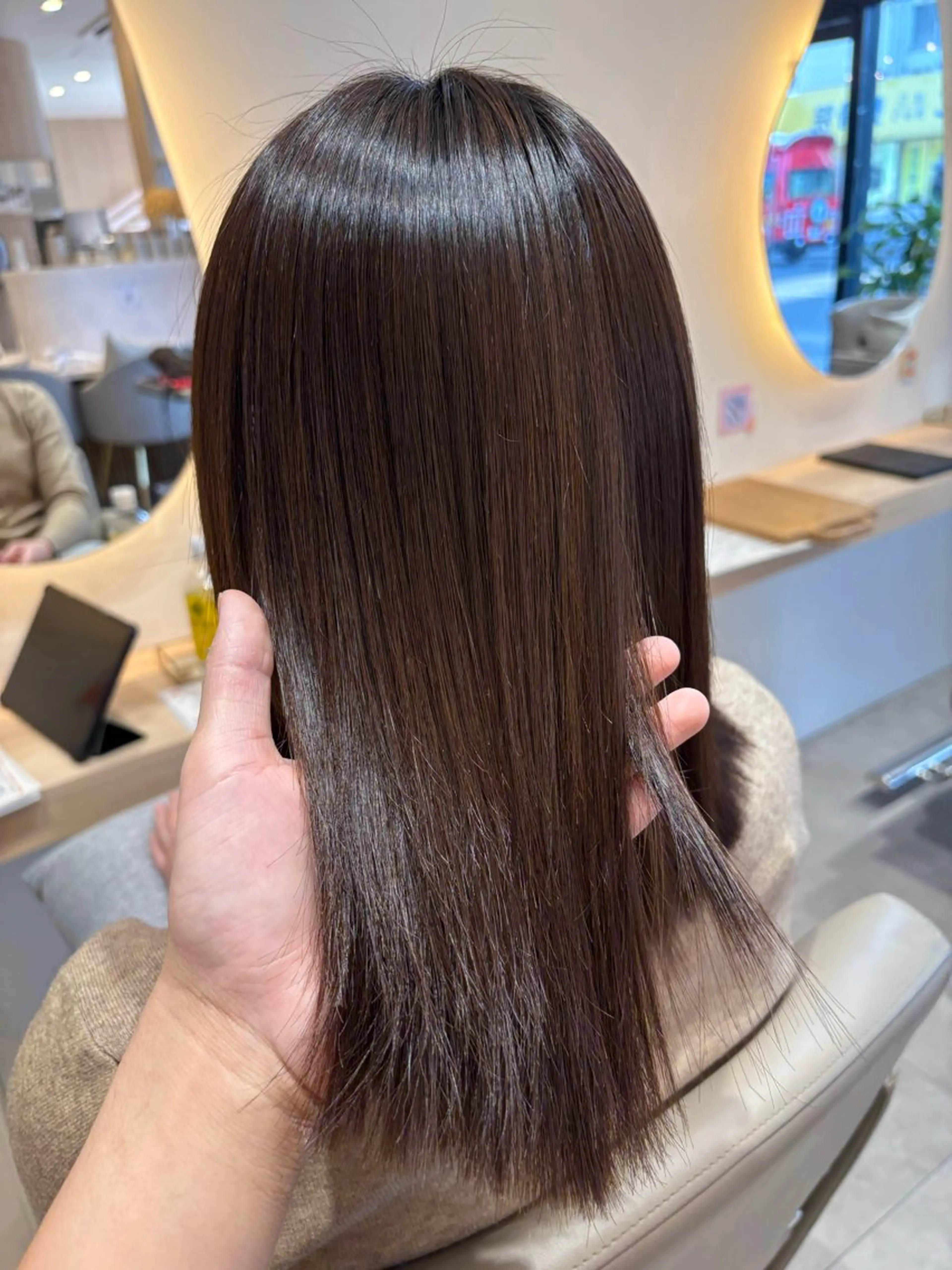 セミロング 伸ばしかけ 縮毛矯正 カット 縮毛矯正 レイヤー/透明感/髪 質改善/メンズ/佐藤のヘアスタイル