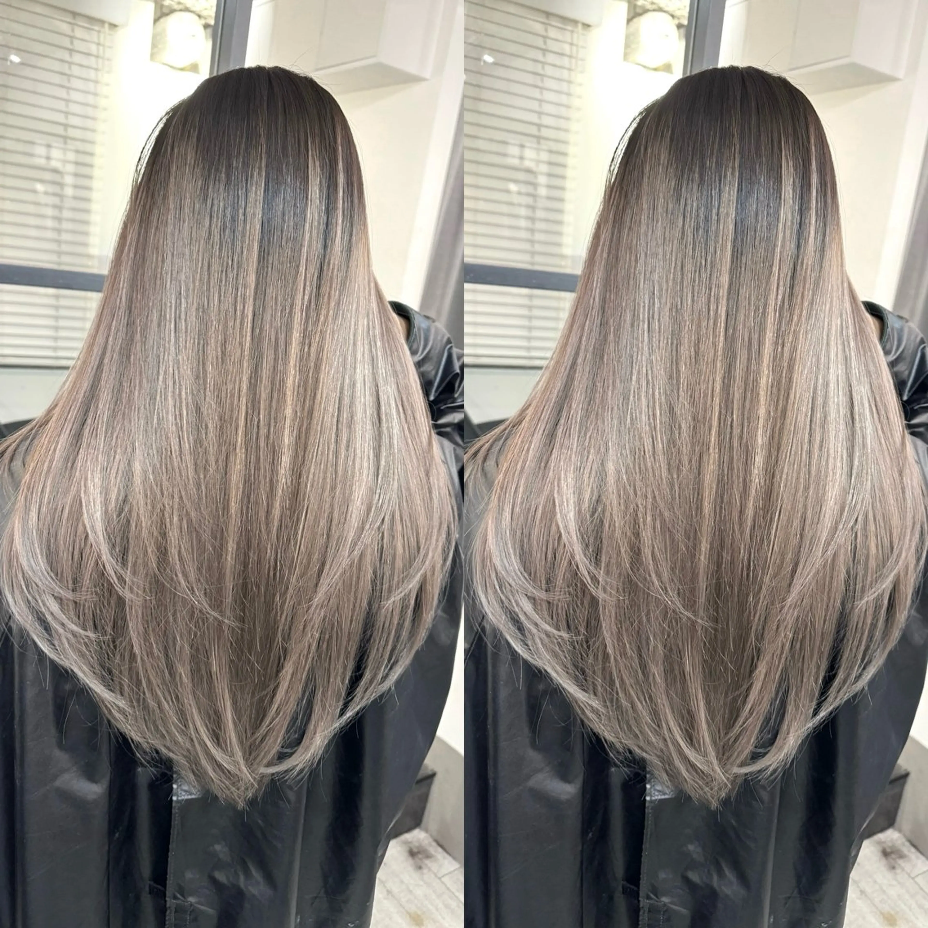 ロング カット ヘアカラー トリートメント バレイヤージュ ボブ🌈ナツヤのヘアスタイル