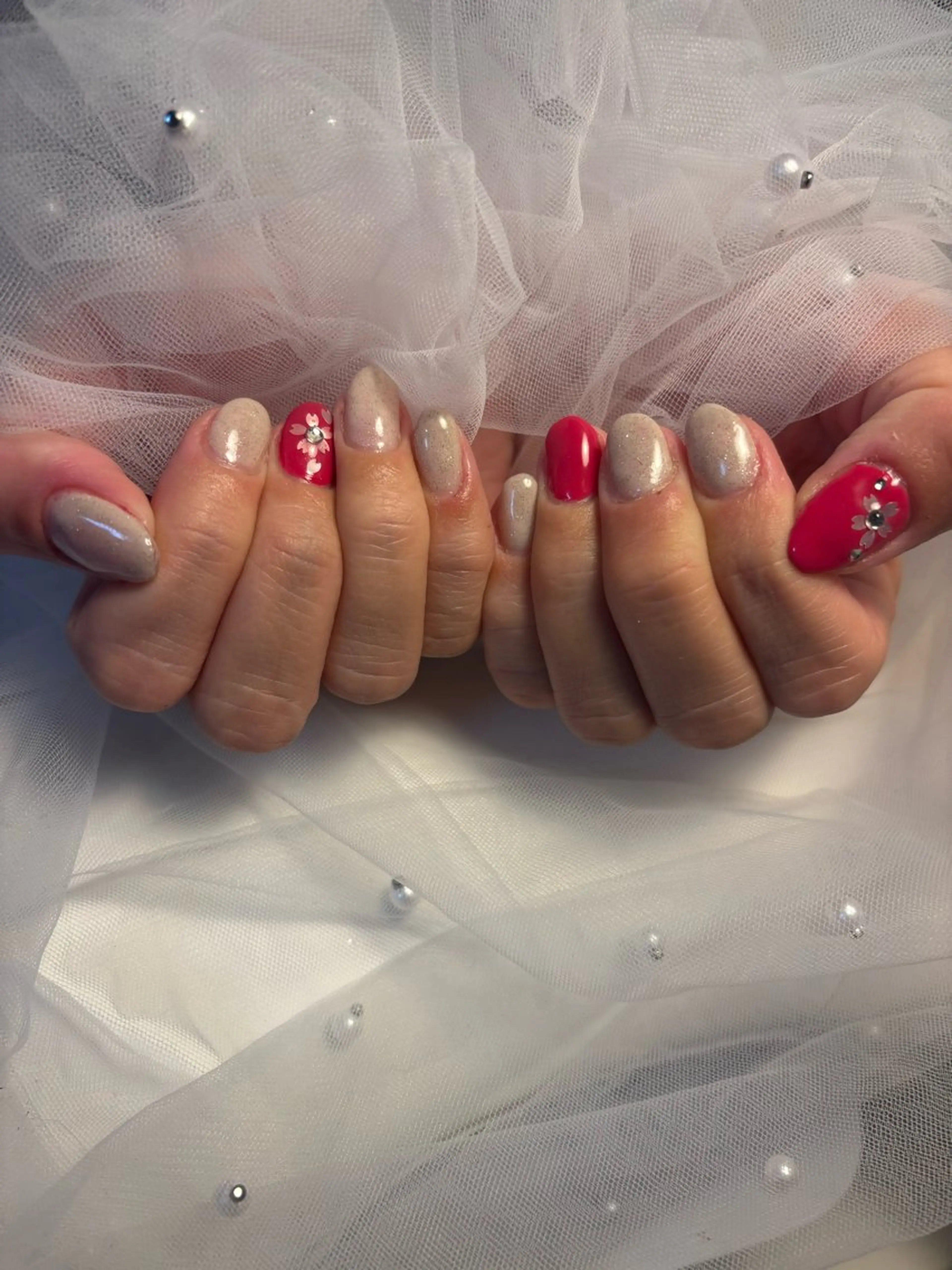 ネイル フラッシュネイル フットネイル フレンチネイル ジェルネイル ガラスフレンチ Nail salon Natulalのネイルデザイン