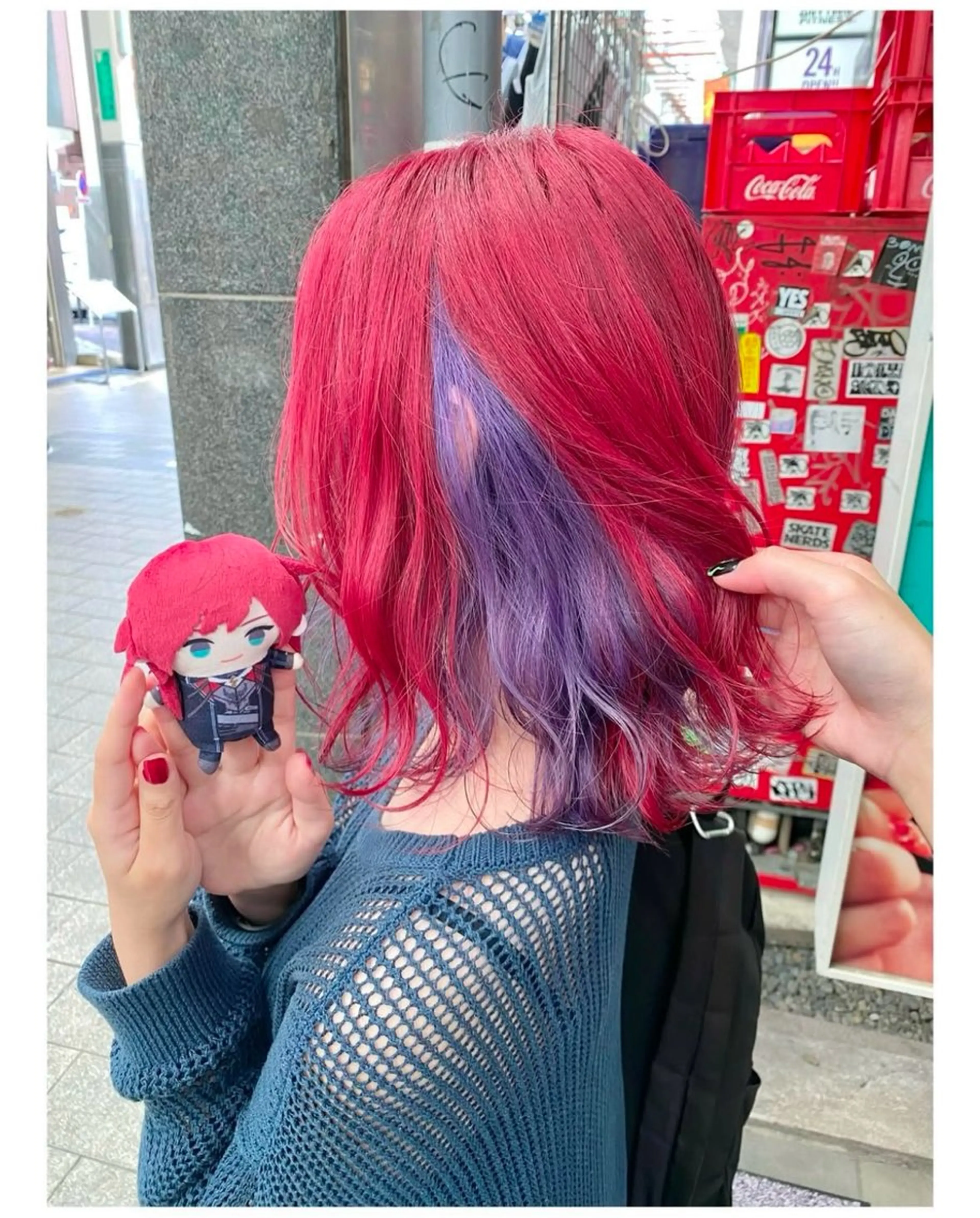 ショート カラー ラベンダーカラー レッドカラー ヘアカラー GARU-ガル-所属・TSUNO🦖 派手髪/オタク美容師のヘアスタイル