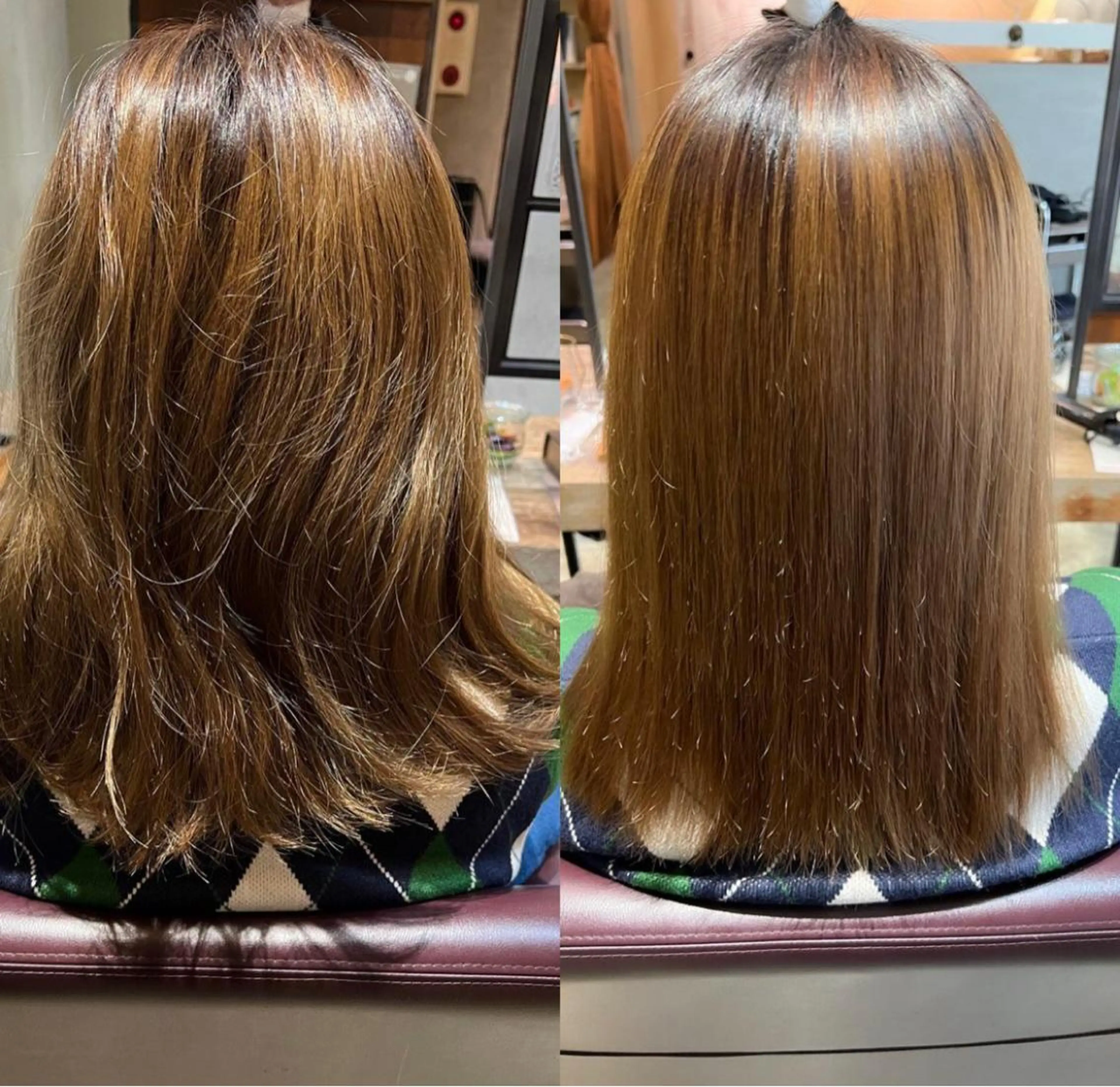 ミディアム パーマ 縮毛矯正 むらたねね🌻 艶髪🫧韓国ヘアのヘアスタイル