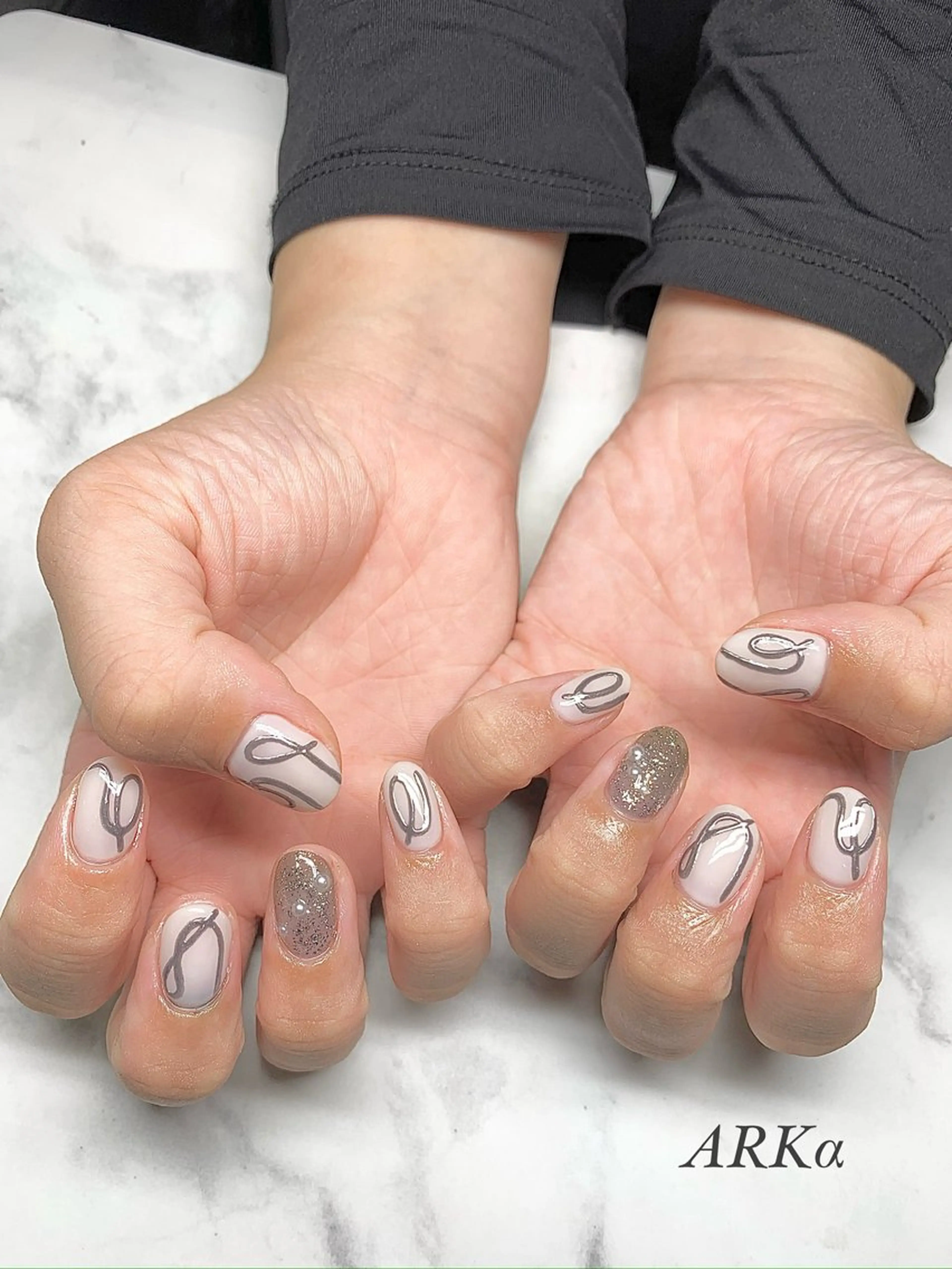 ネイル ミラーネイル ハンドネイル Nailsalon ARKαのネイルデザイン