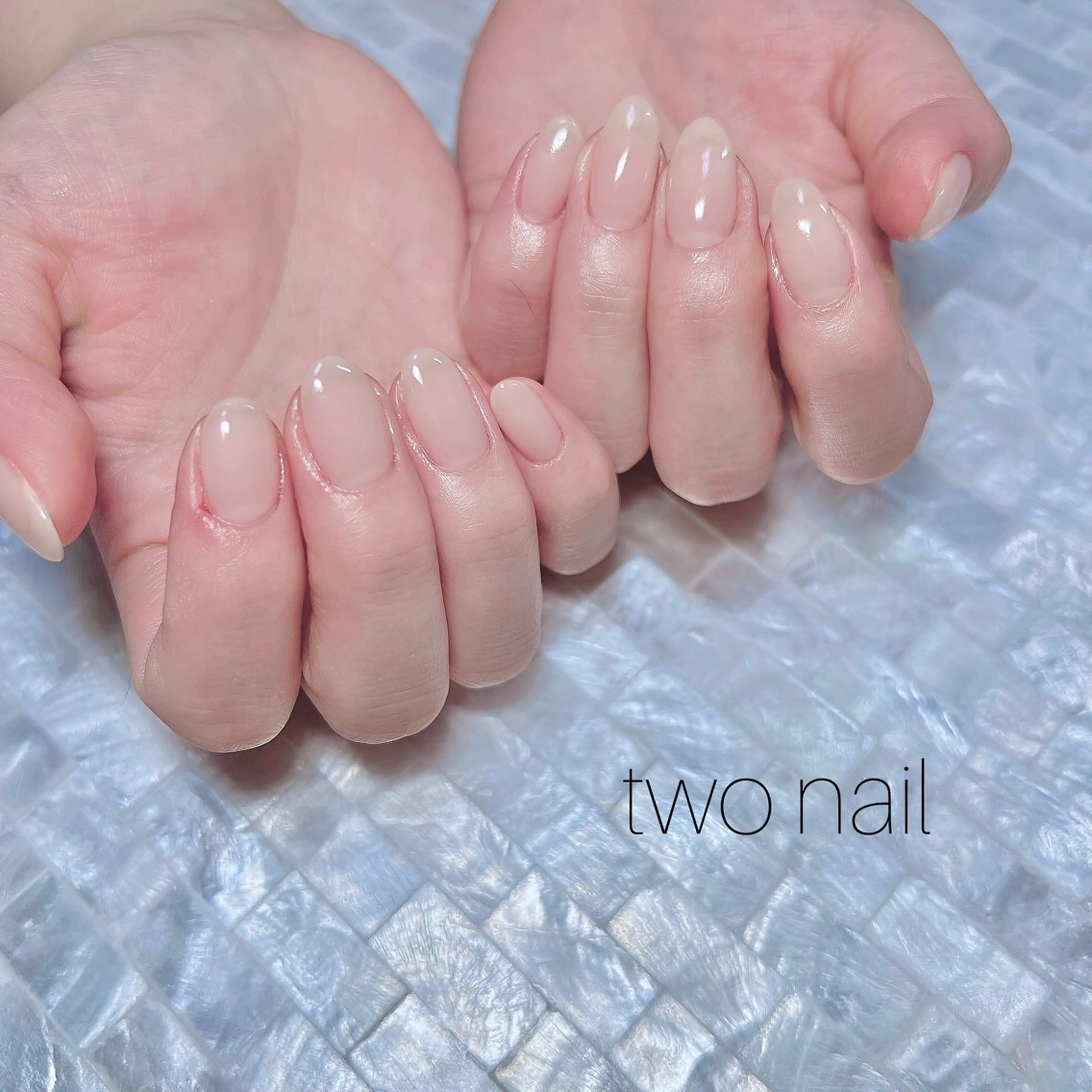 ネイル ネイルチップ ホワイト ハンドネイル two nailのネイルデザイン