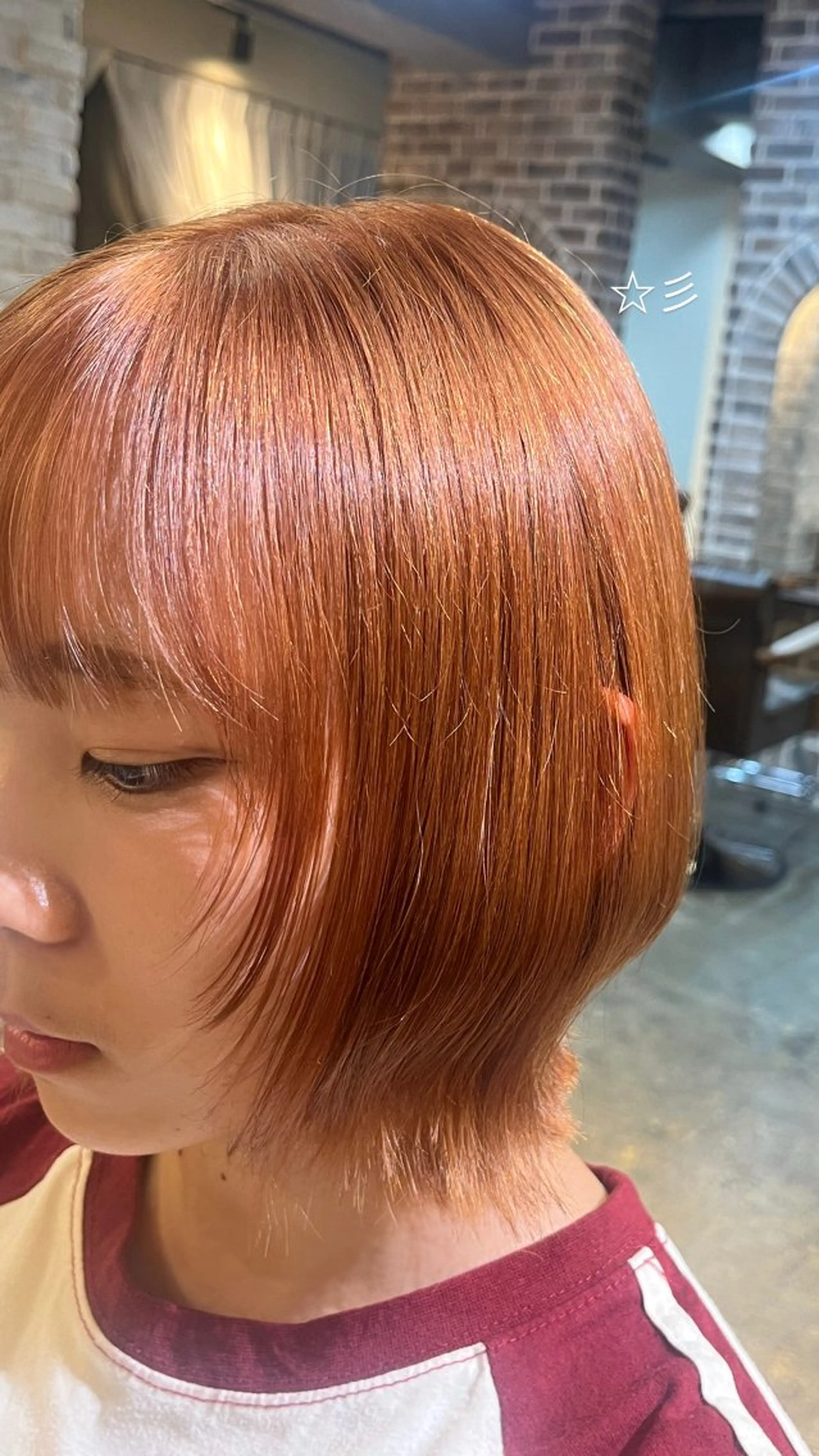 ショート ボブ 顔周りカット メンズパーマ/縮毛 矯正/徳田真緒のヘアスタイル