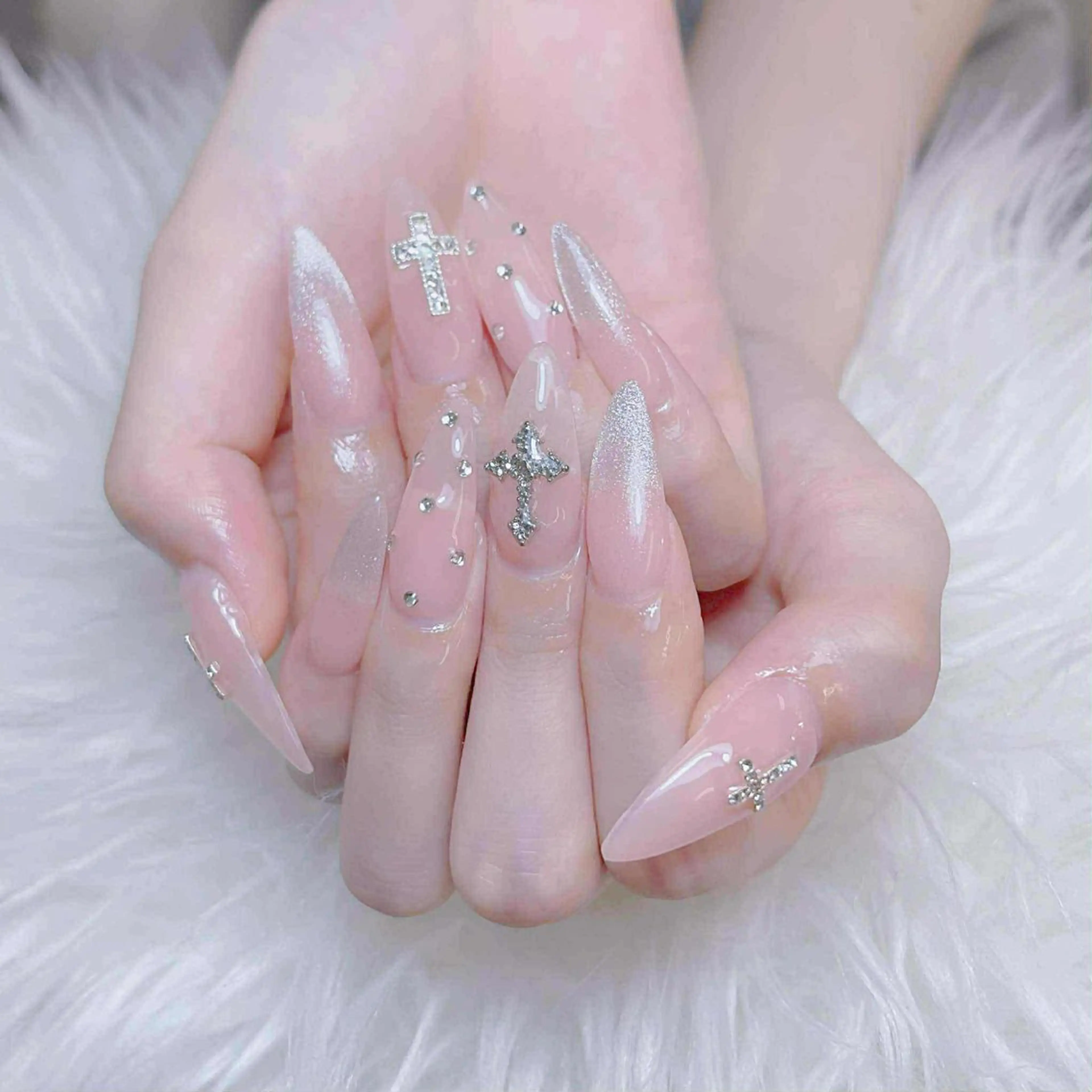 ネイル チークネイル 長さ出し フットネイル マグネットネイル 持ち込み ハンドネイル ANH NAIL ゴテゴテ専門店💎のネイルデザイン