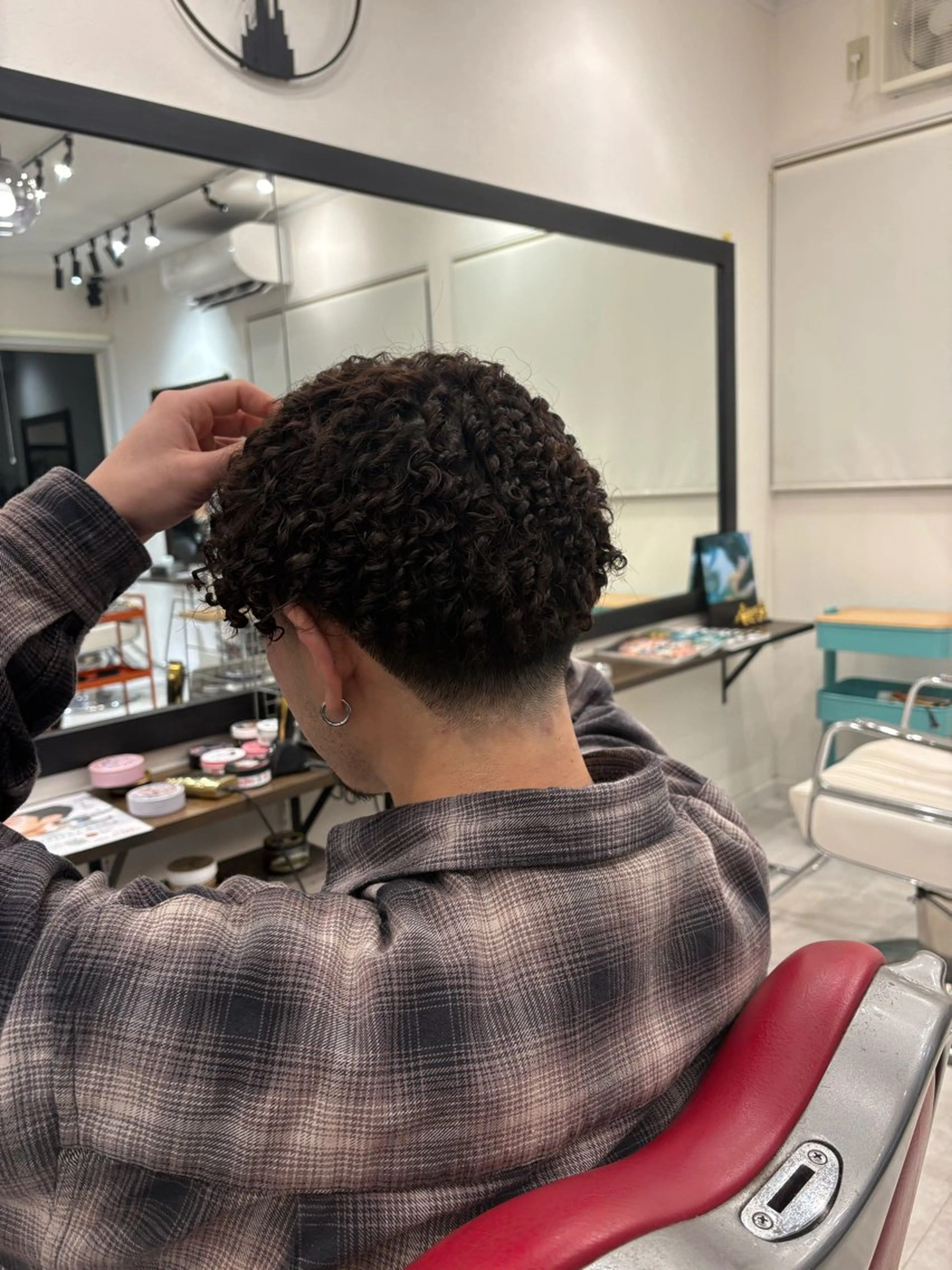 ショート パーマ メンズ カット パーマ 本間 颯太のヘアスタイル