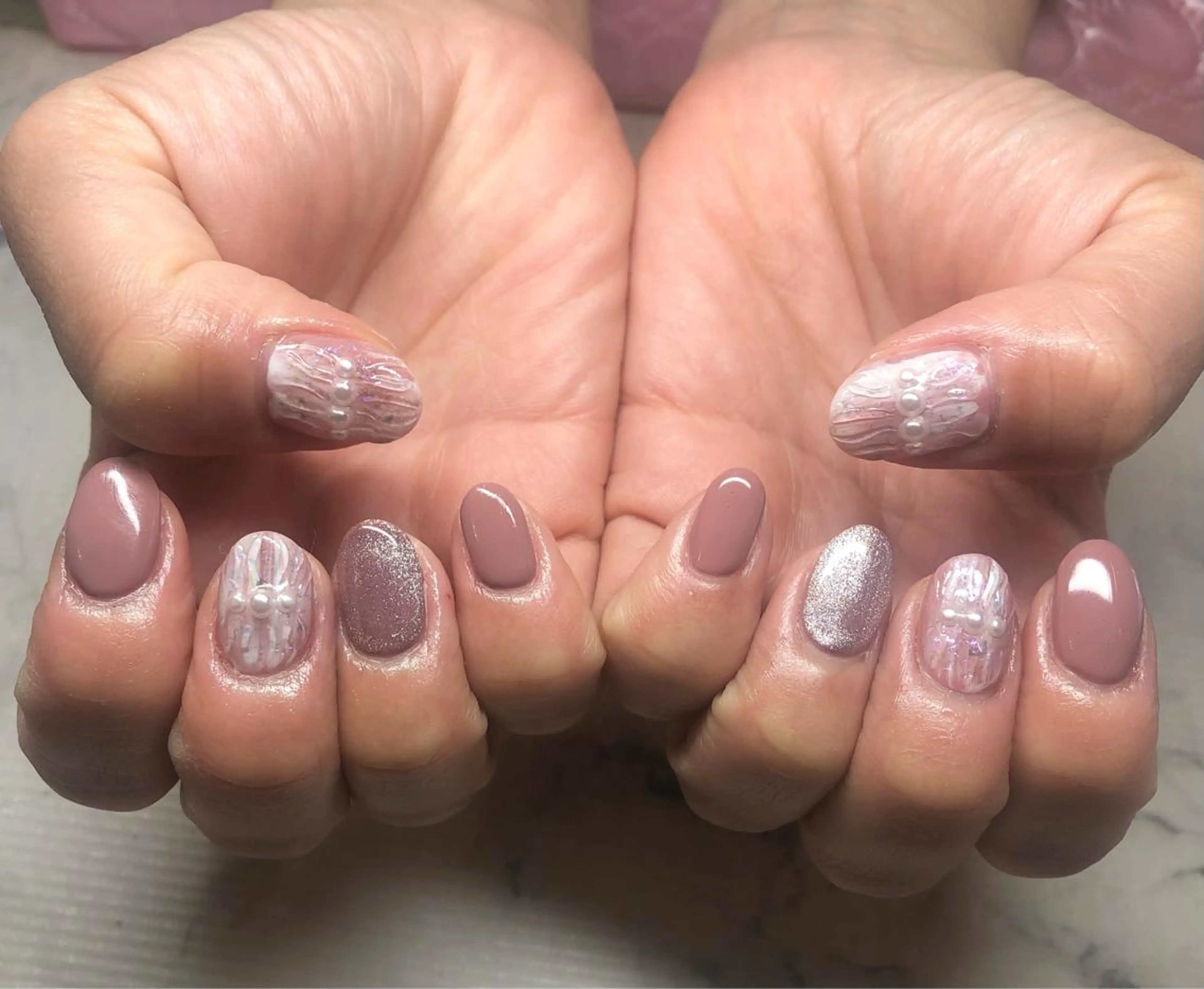 ネイル アートネイル ピンク 春ネイル いちじゅう あおいのネイルデザイン